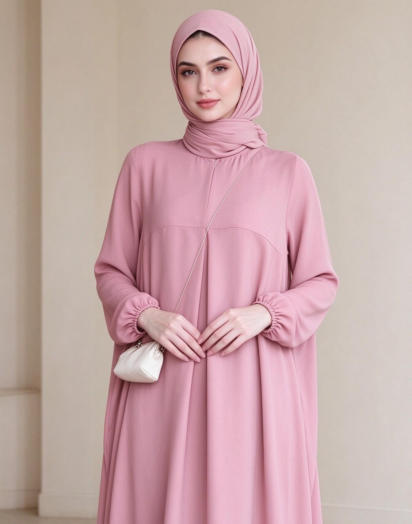 Pink Solid Jalabiya