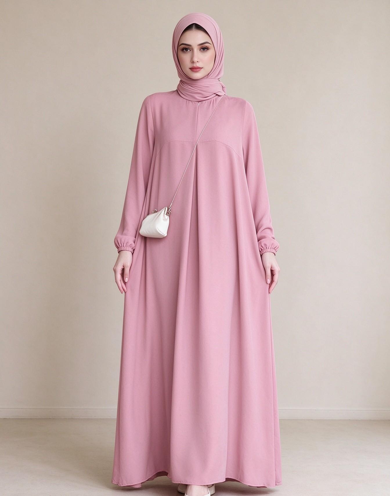 Pink Solid Jalabiya