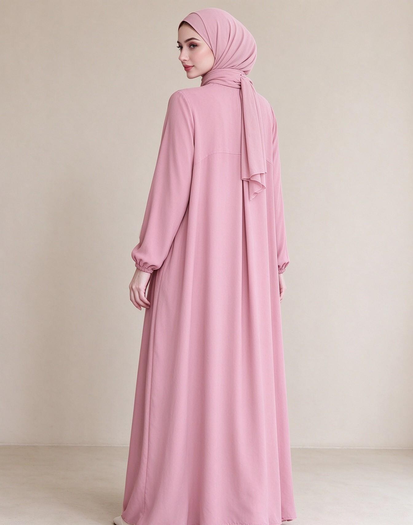 Pink Solid Jalabiya