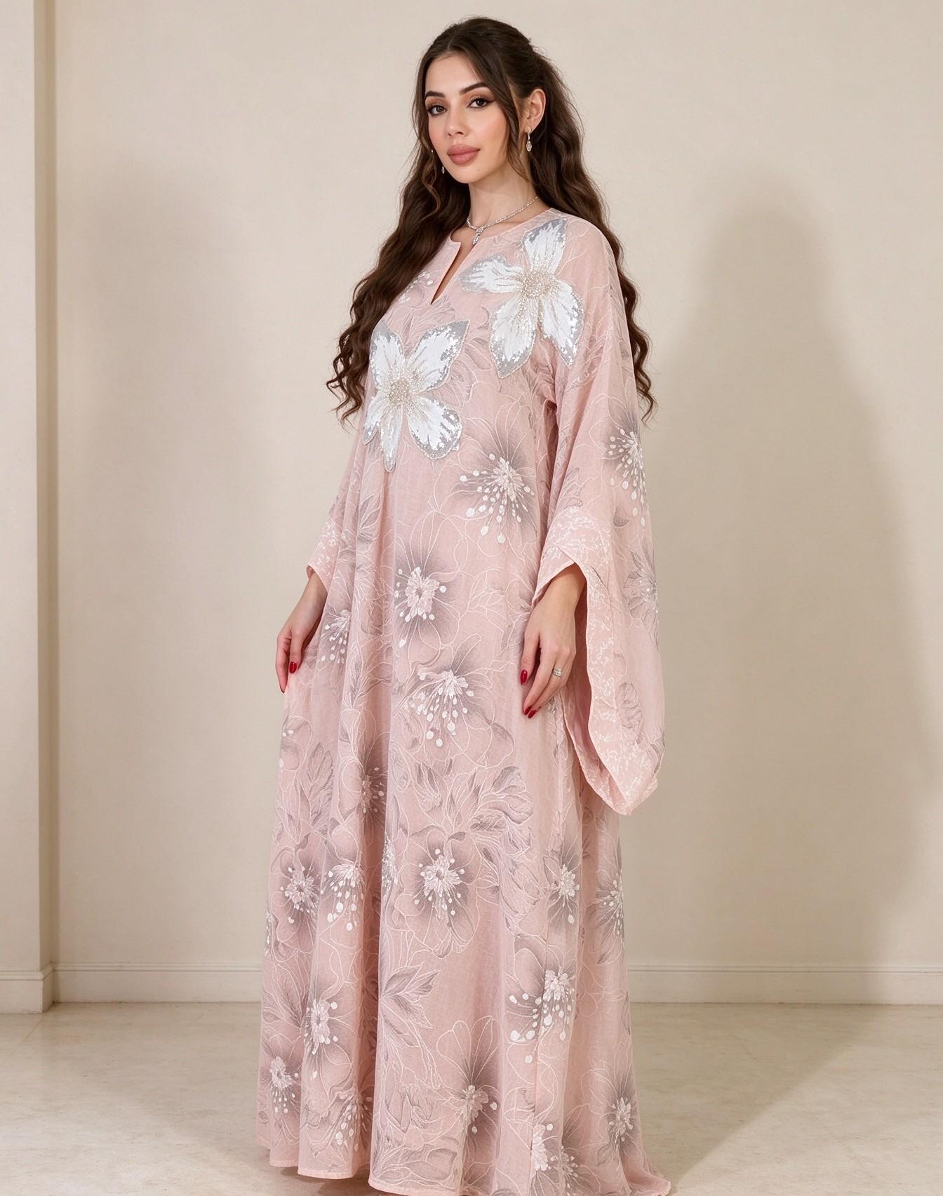 Pink Printed Kaftan