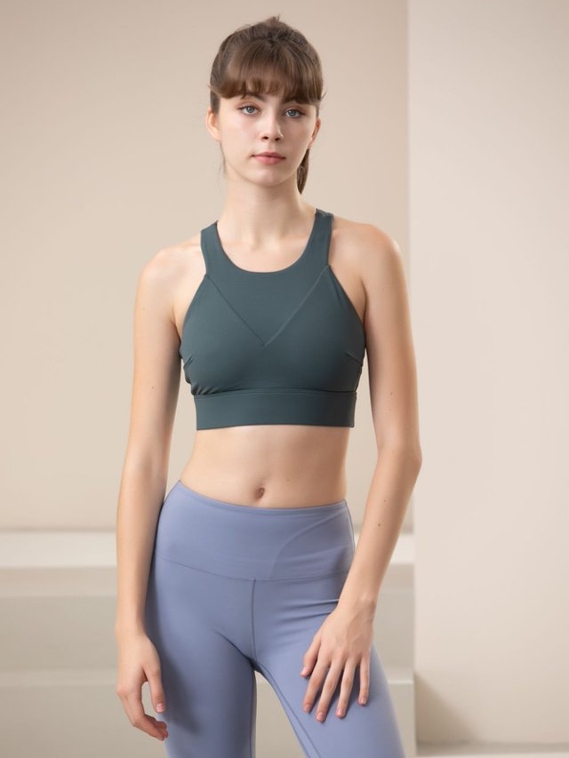 Dark Green Activewear Sports Bra