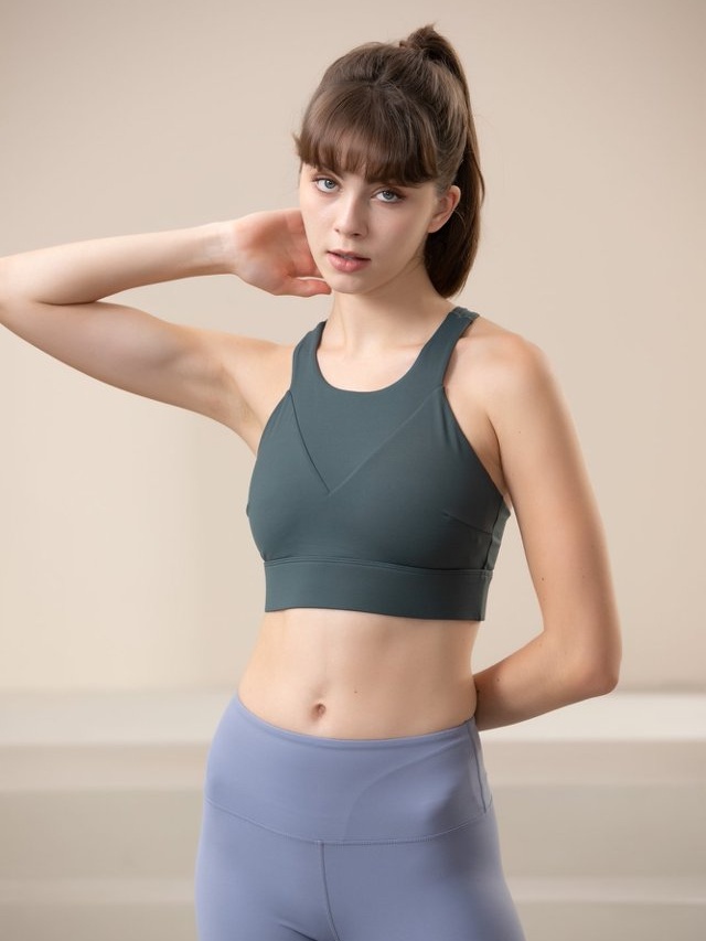Dark Green Activewear Sports Bra