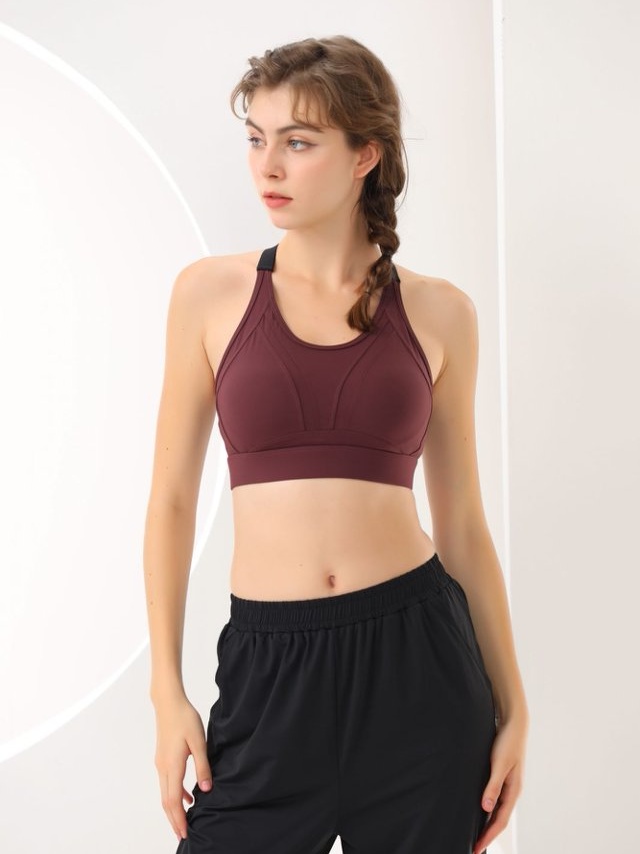 Coffee Brown Racerback Sports Bra