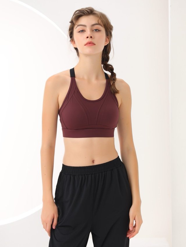 Coffee Brown Racerback Sports Bra