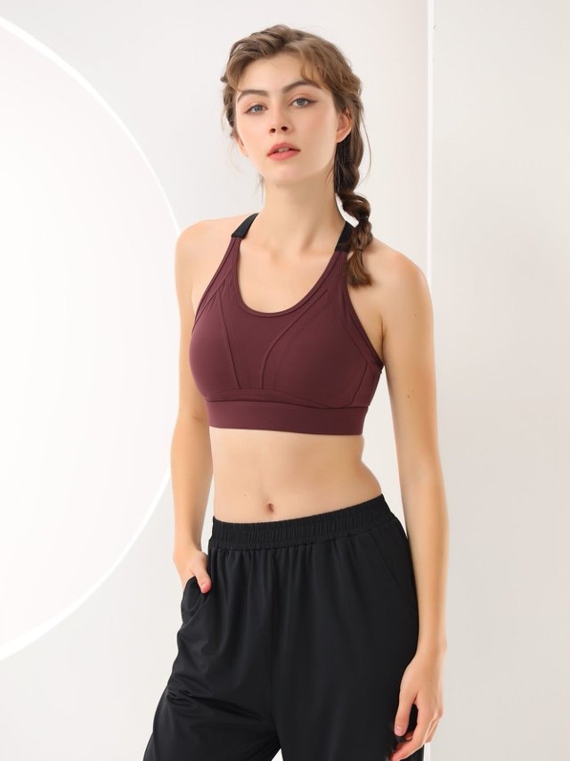 Coffee Brown Racerback Sports Bra