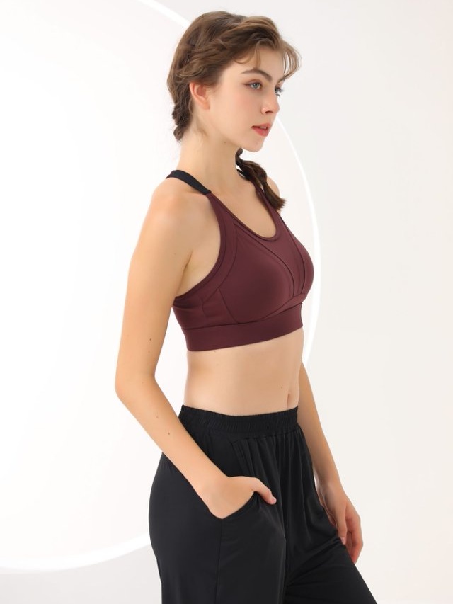 Coffee Brown Racerback Sports Bra
