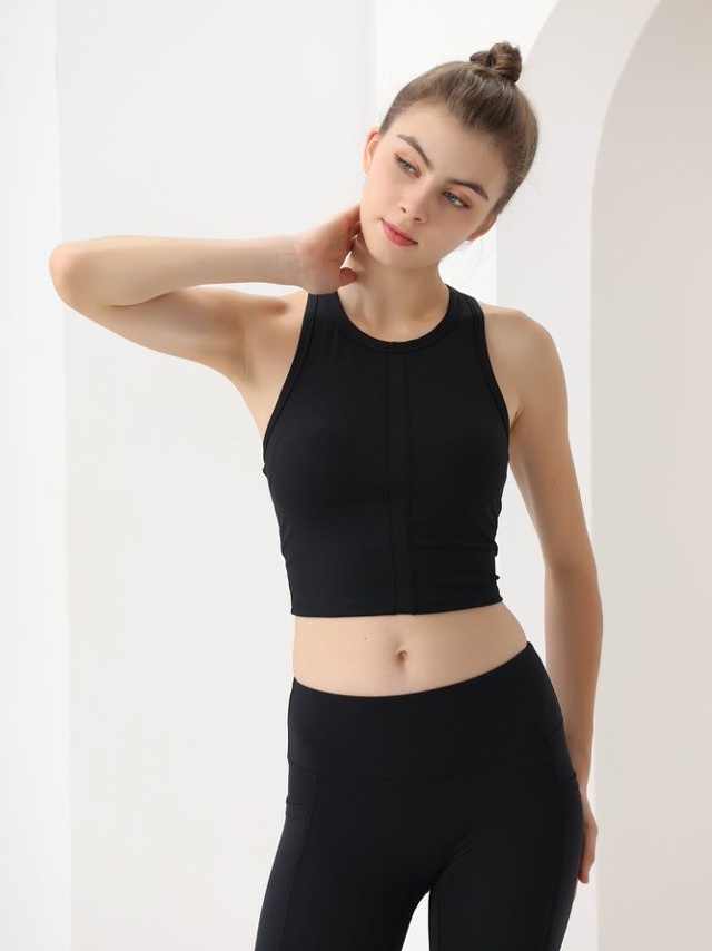 Black Racerback Crop Top