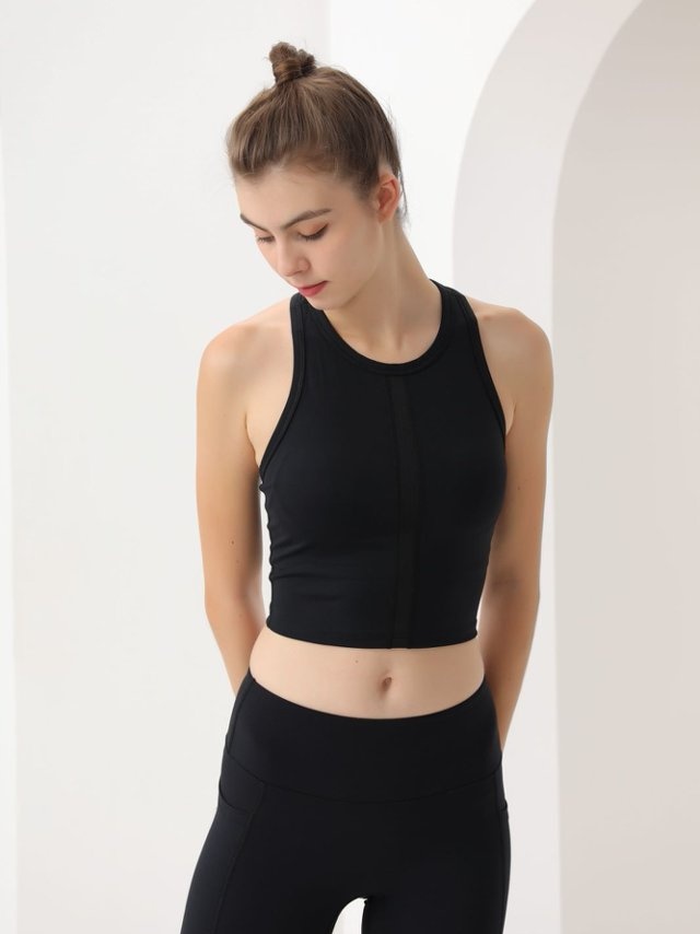 Black Racerback Crop Top