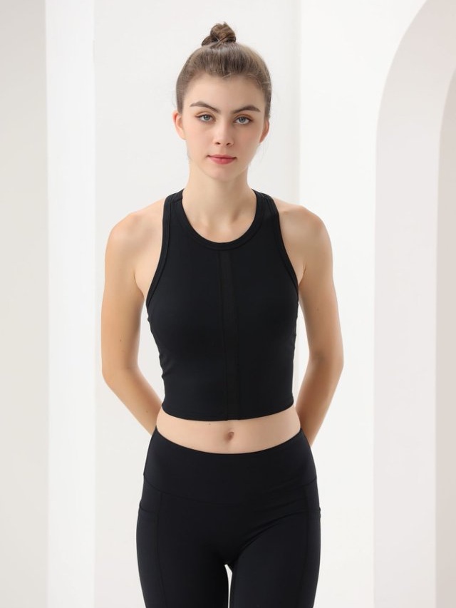 Black Racerback Crop Top