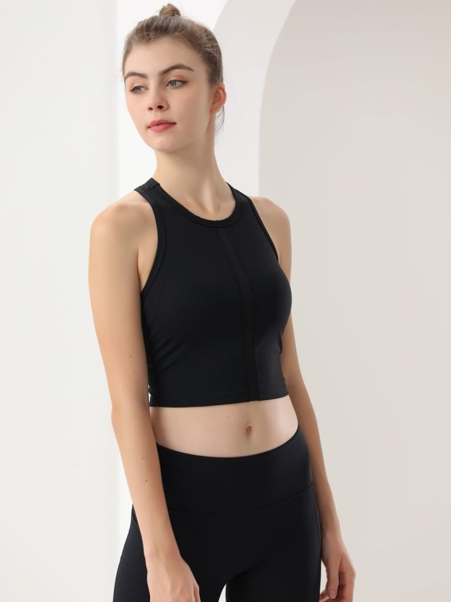 Black Racerback Crop Top