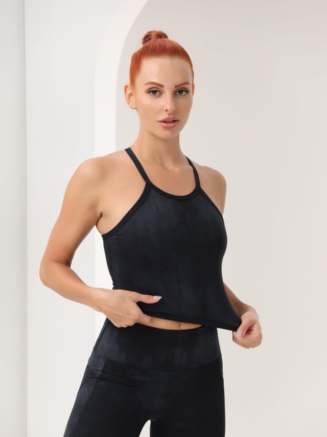 Black Halter-Neck Activewear Crop Top