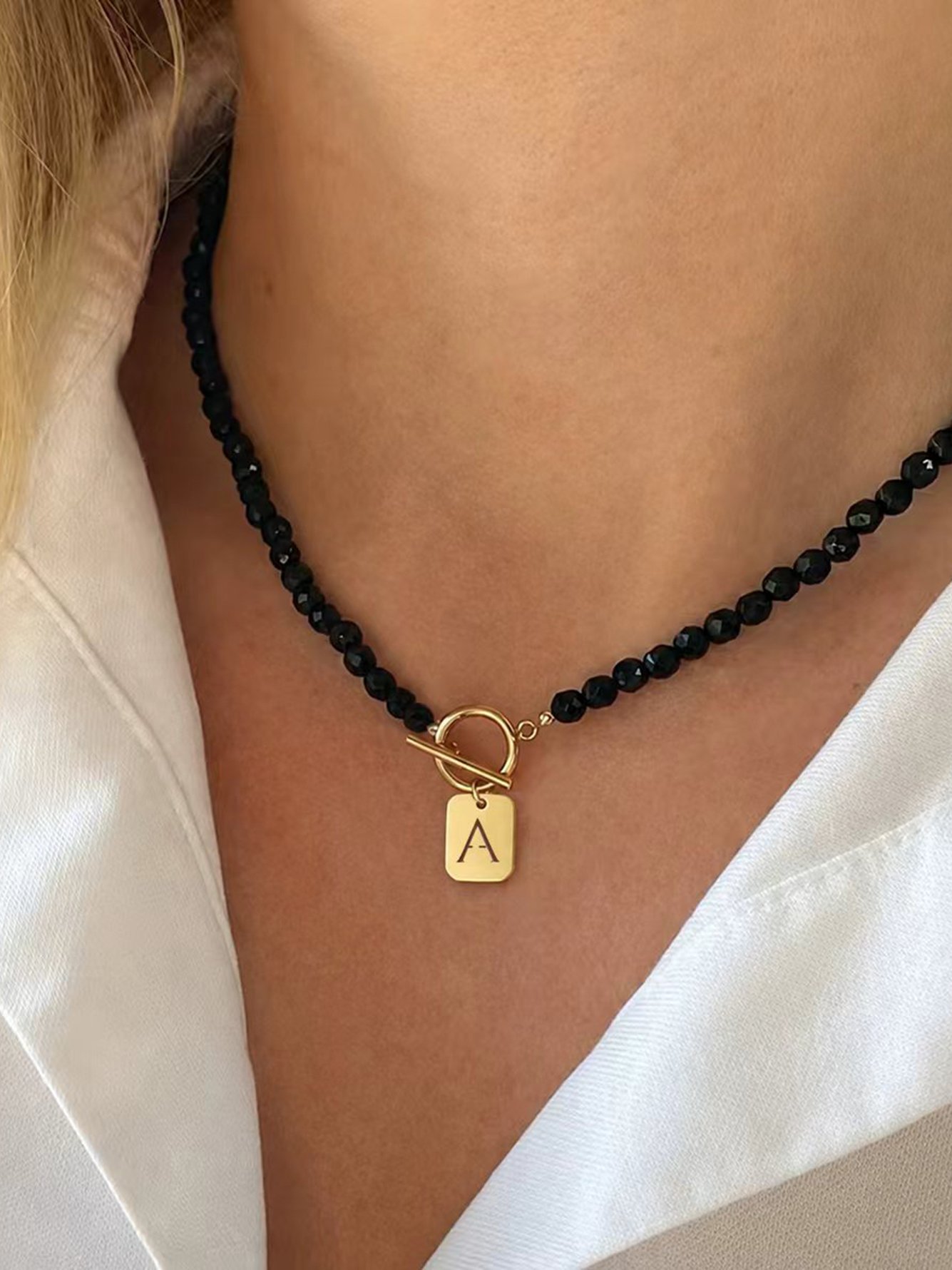 Gold Solid Pendant Necklace