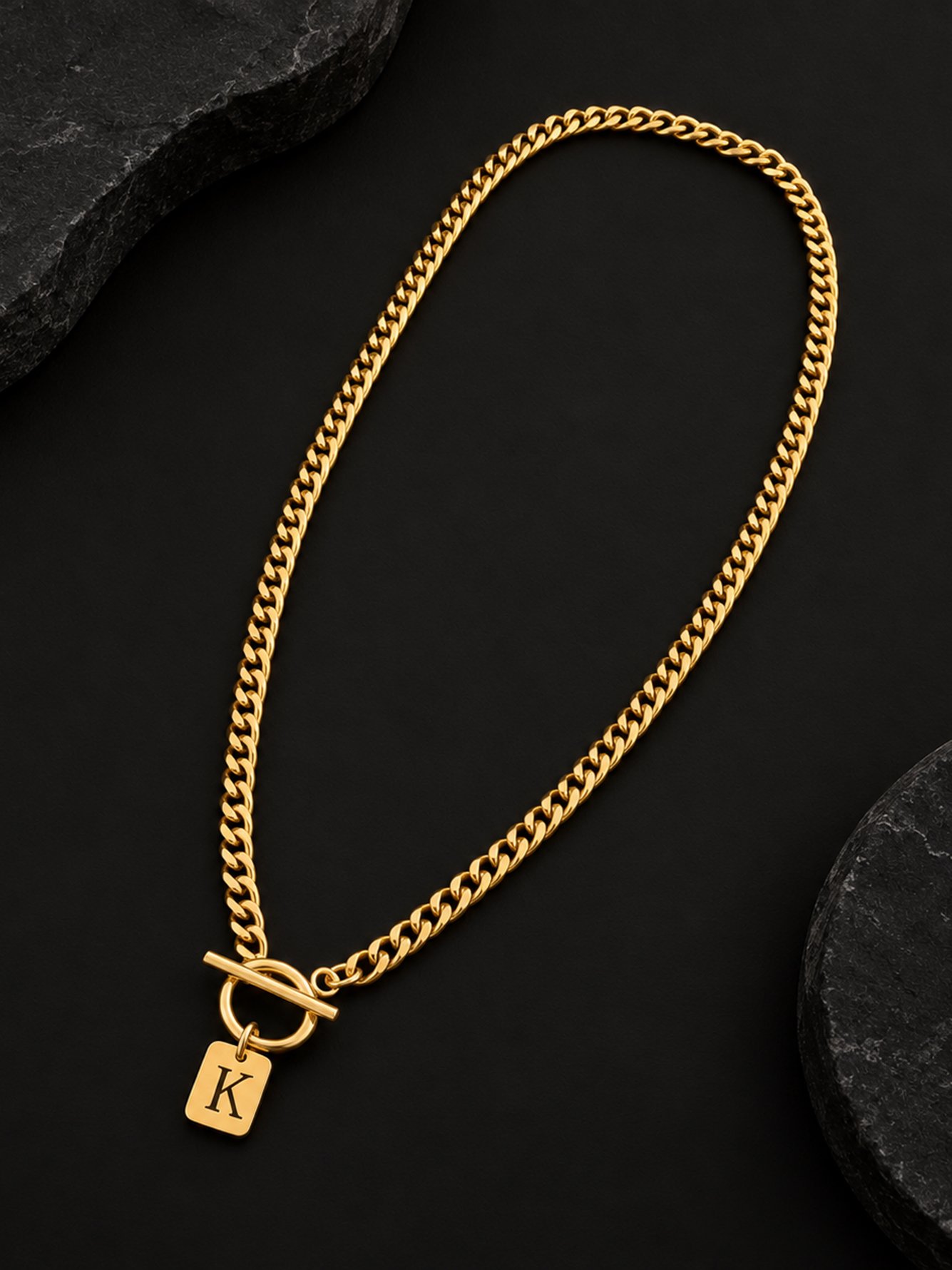 Gold Solid Pendant Necklace