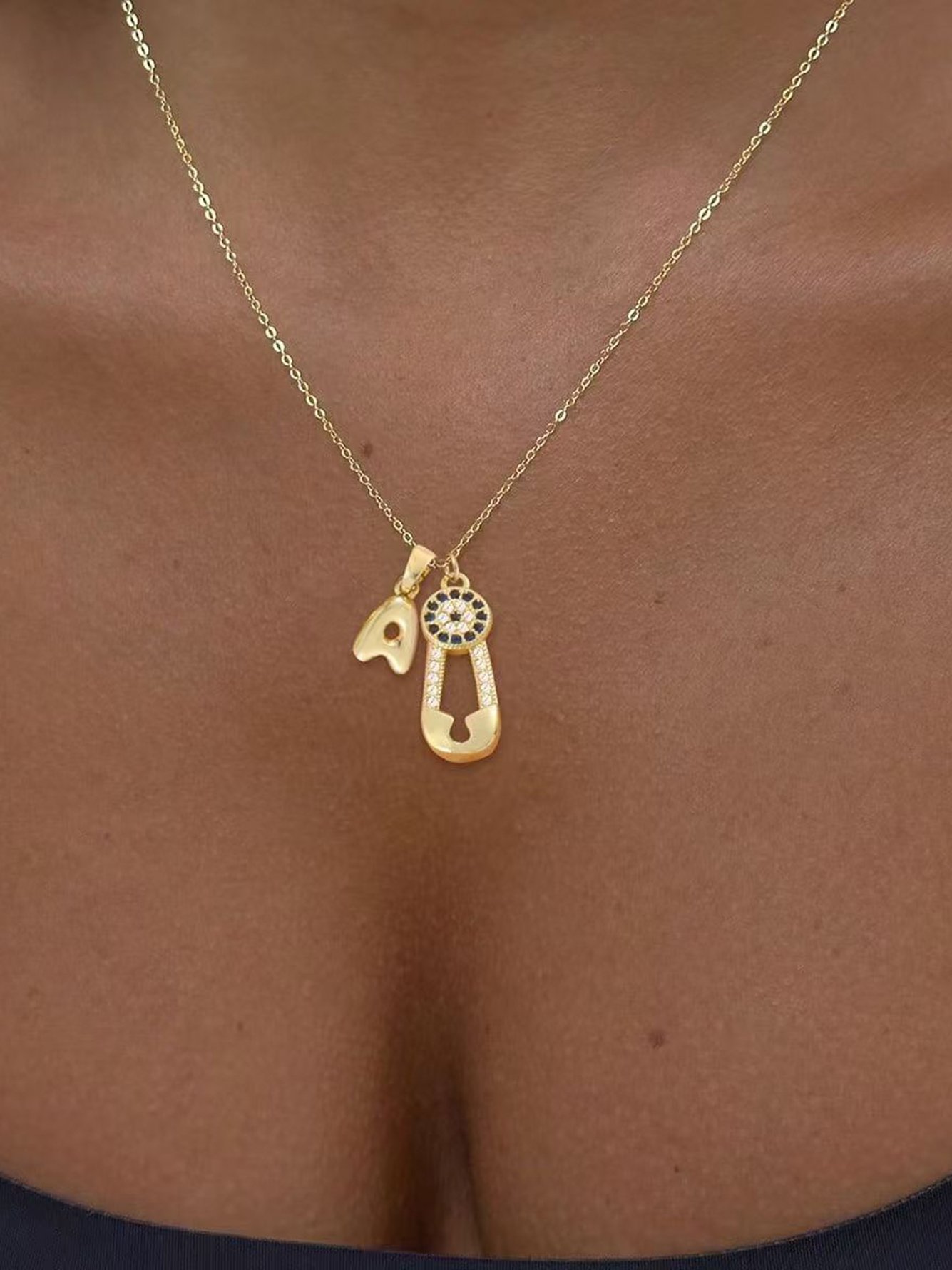 Gold Solid Pendant Necklace