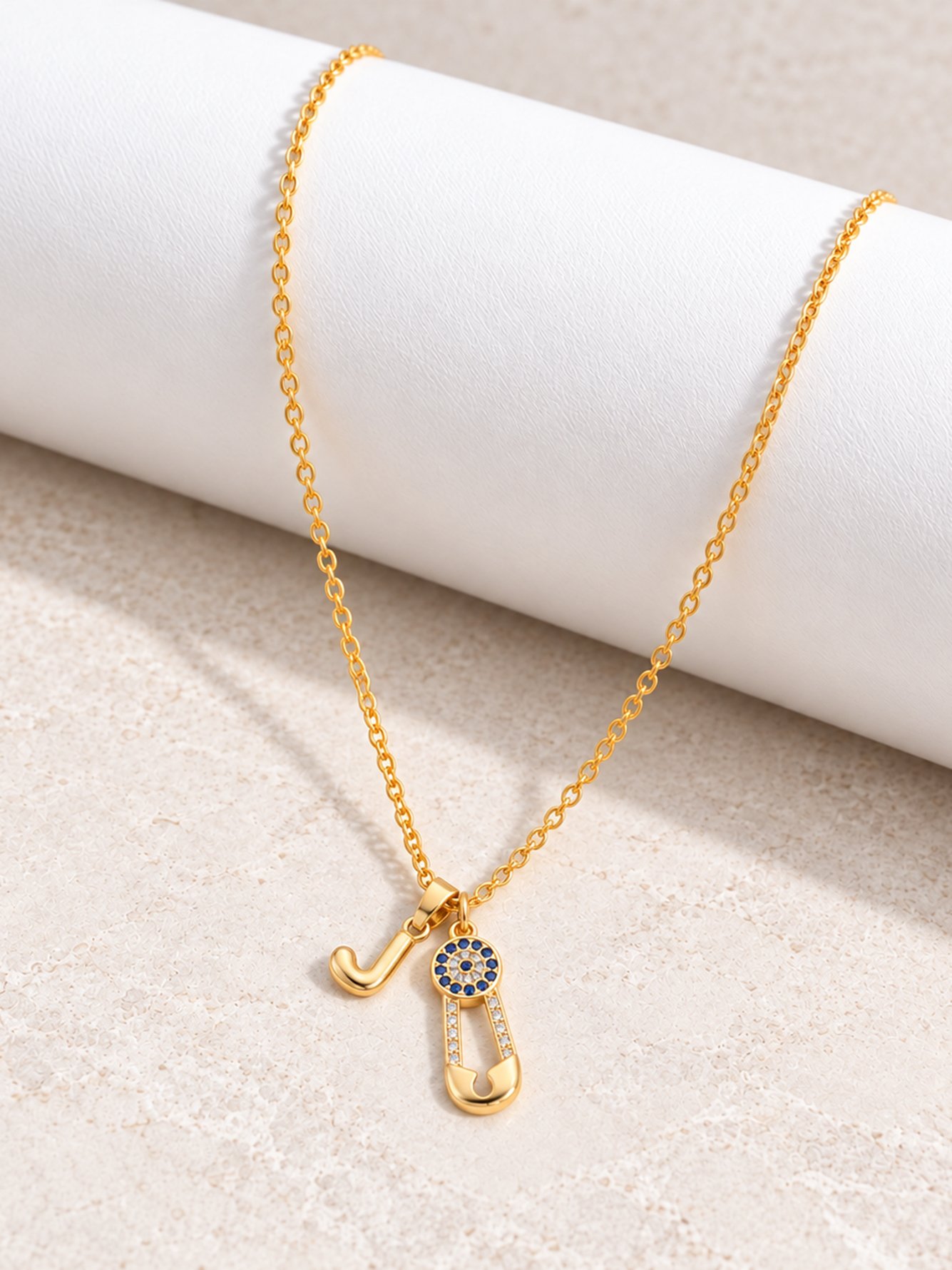 Gold Solid Pendant Necklace