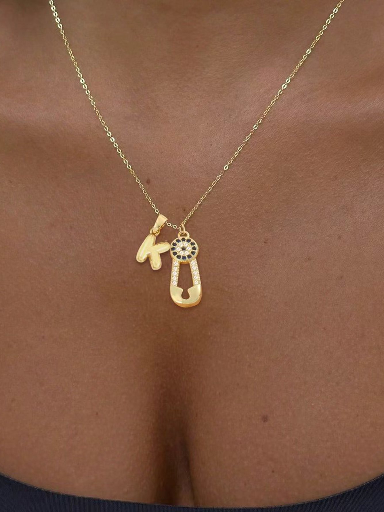 Gold Solid Pendant Necklace