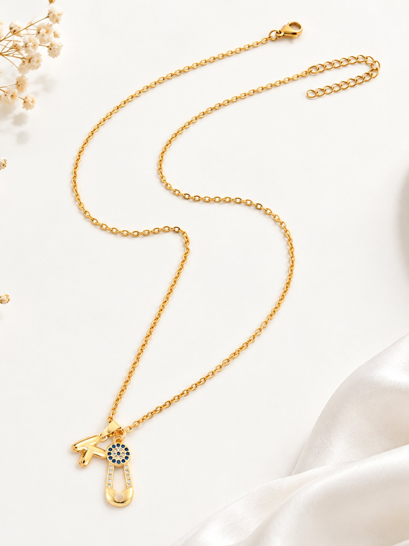 Gold Solid Pendant Necklace