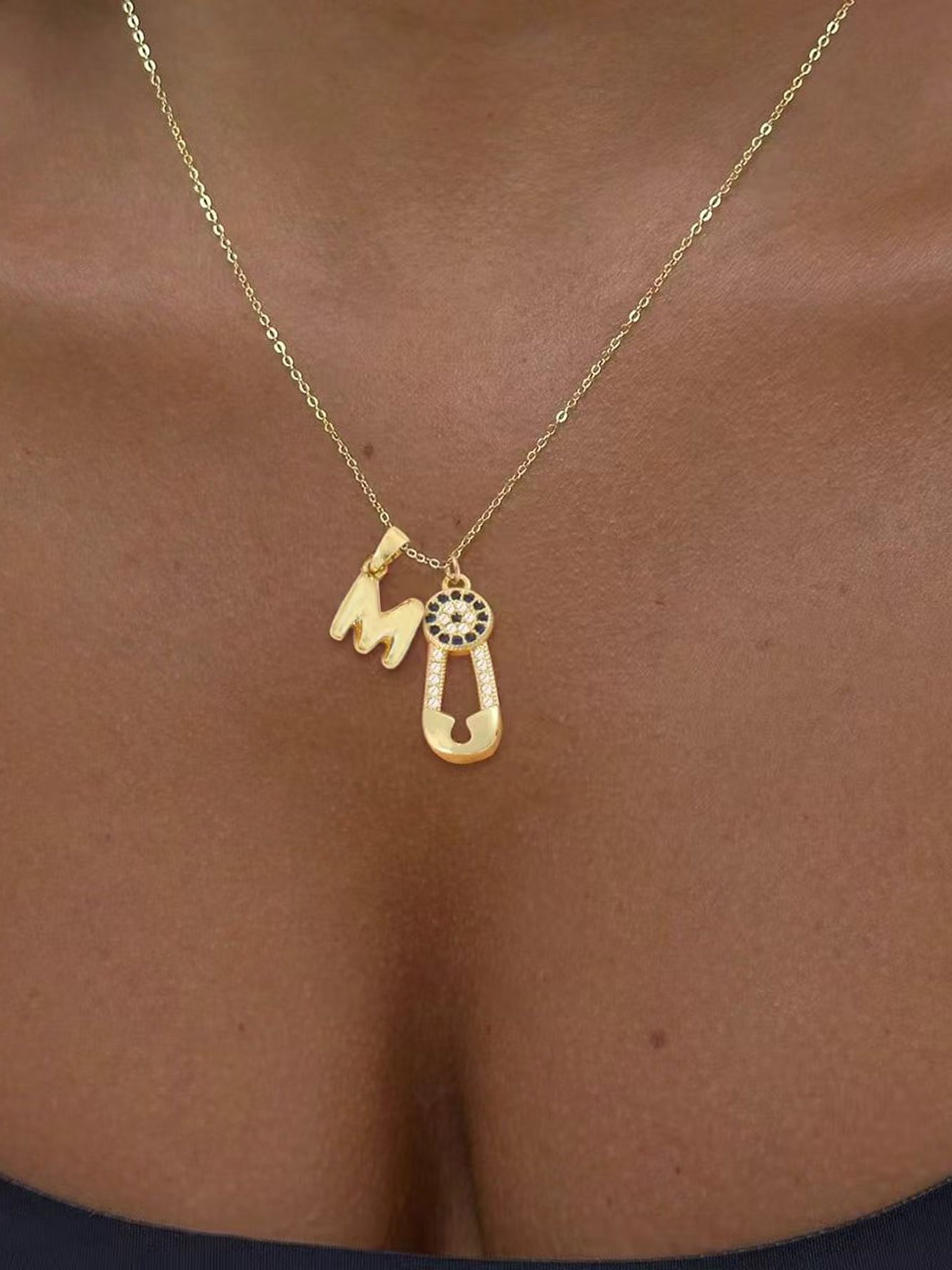 Gold Solid Pendant Necklace