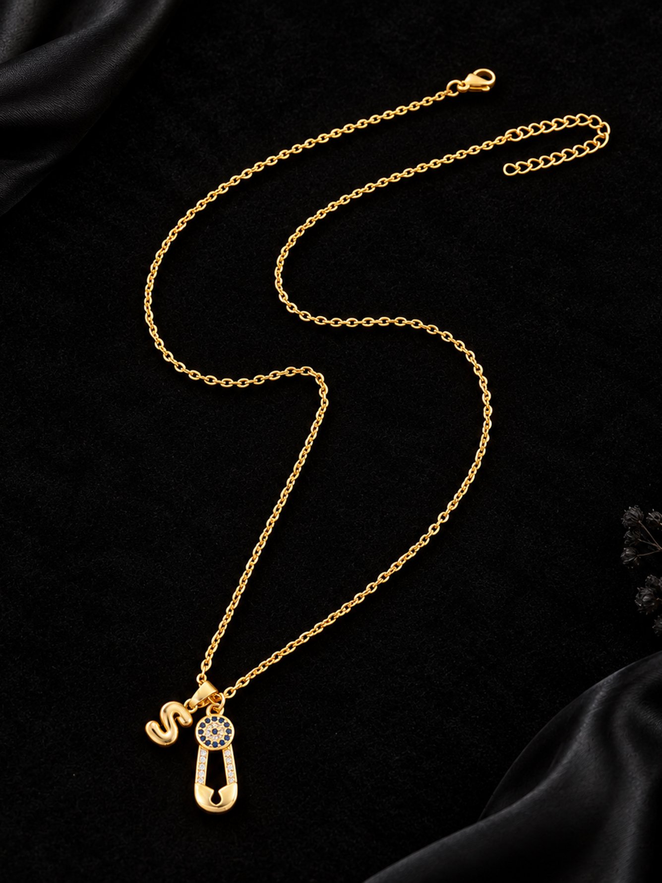 Gold Solid Pendant Necklace