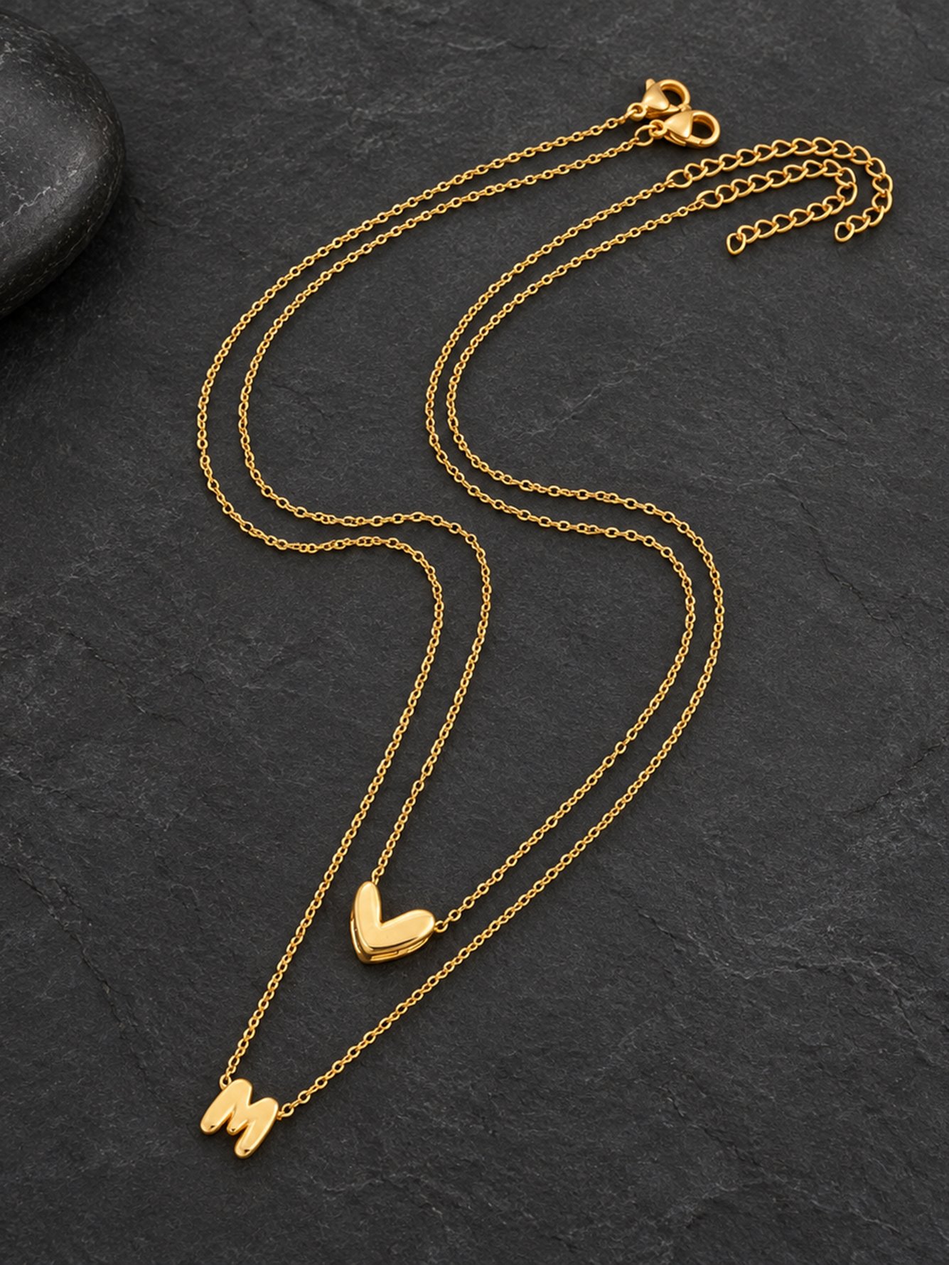Gold Solid Pendant Necklace