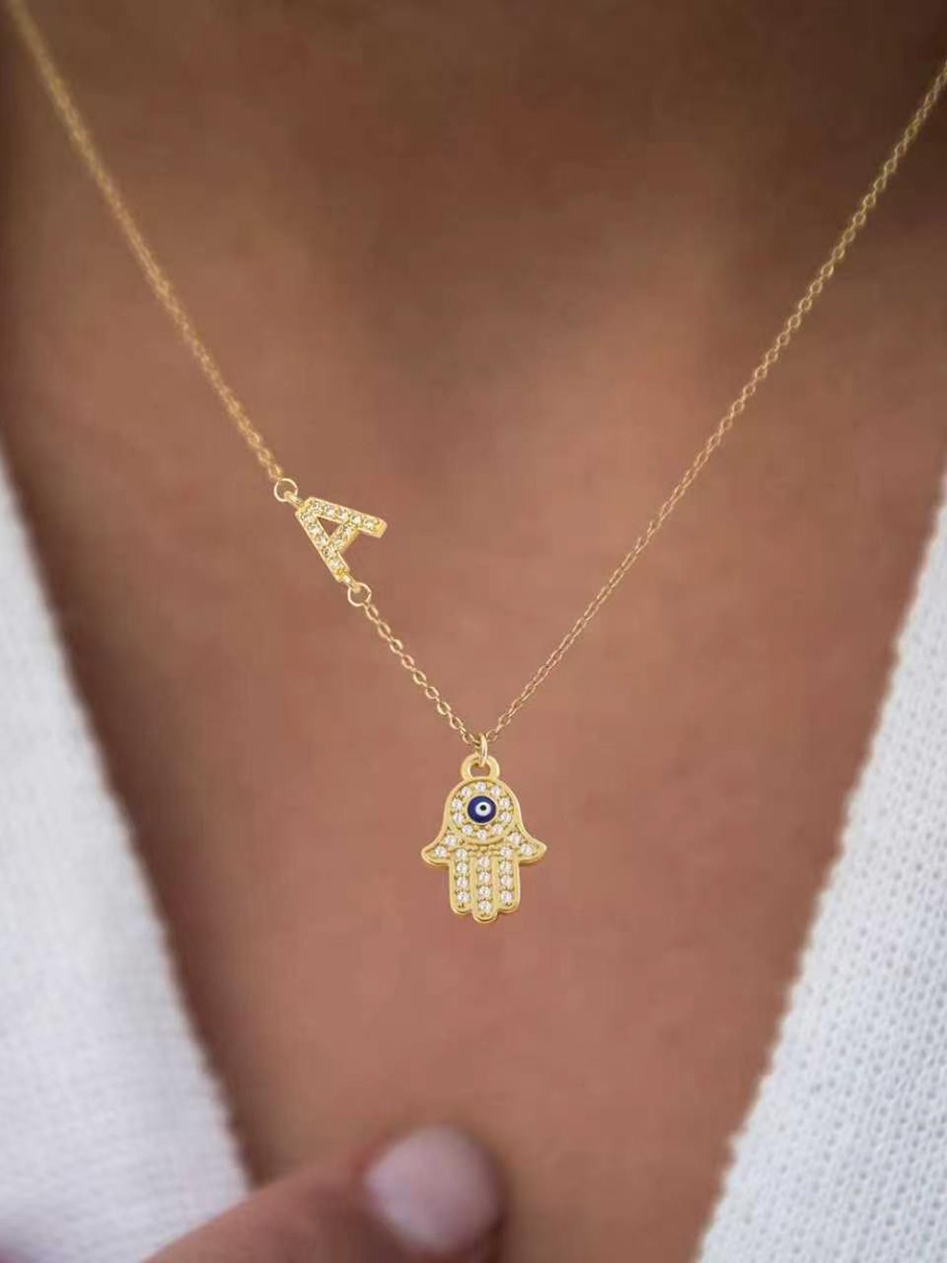 Gold Solid Pendant Necklace