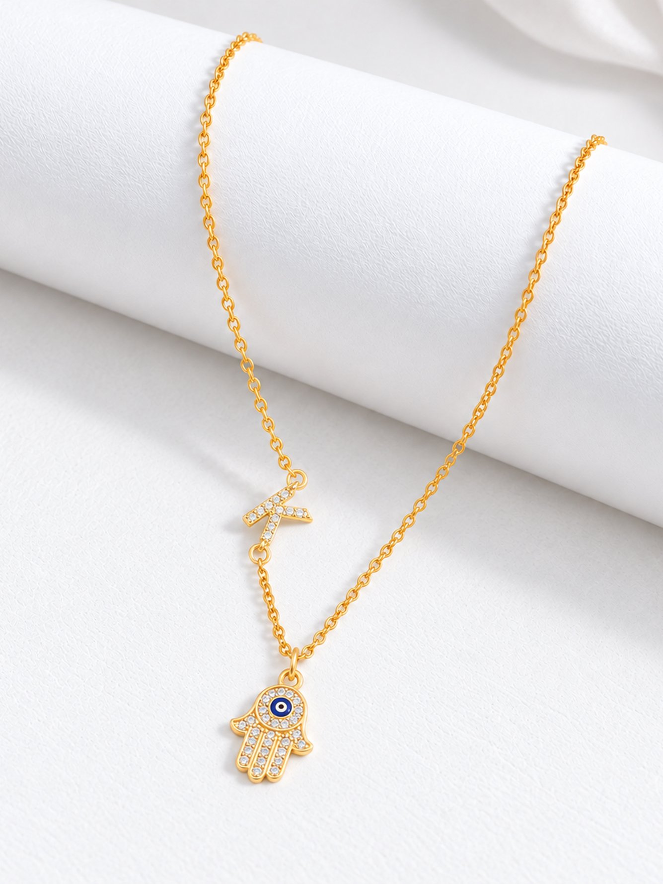 Gold Solid Pendant Necklace