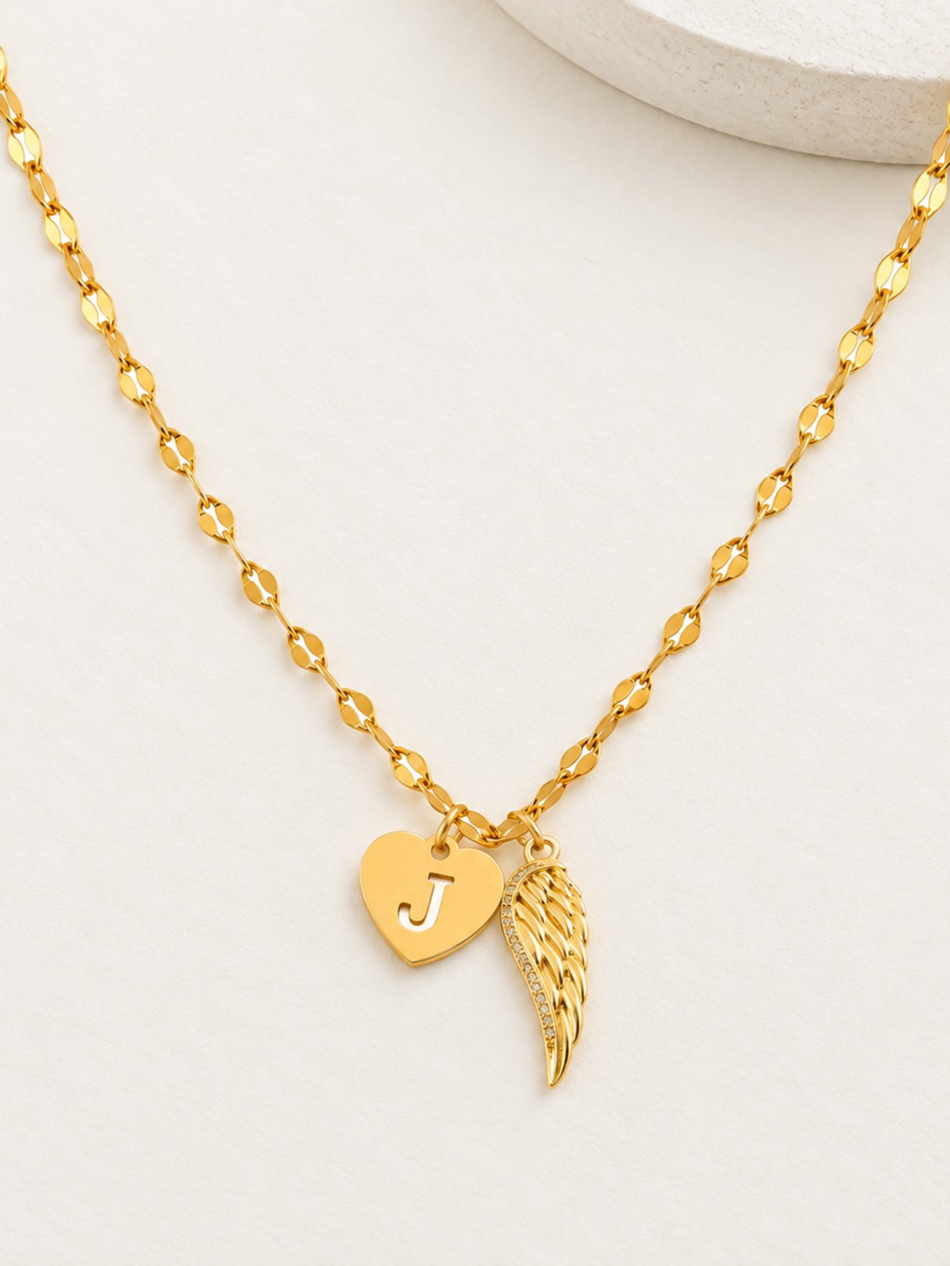 Gold Solid Pendant Necklace