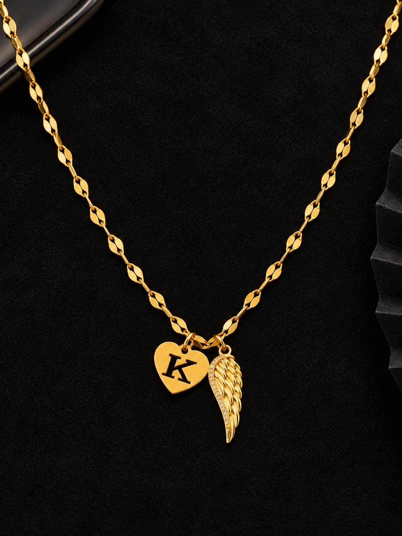 Gold Solid Pendant Necklace