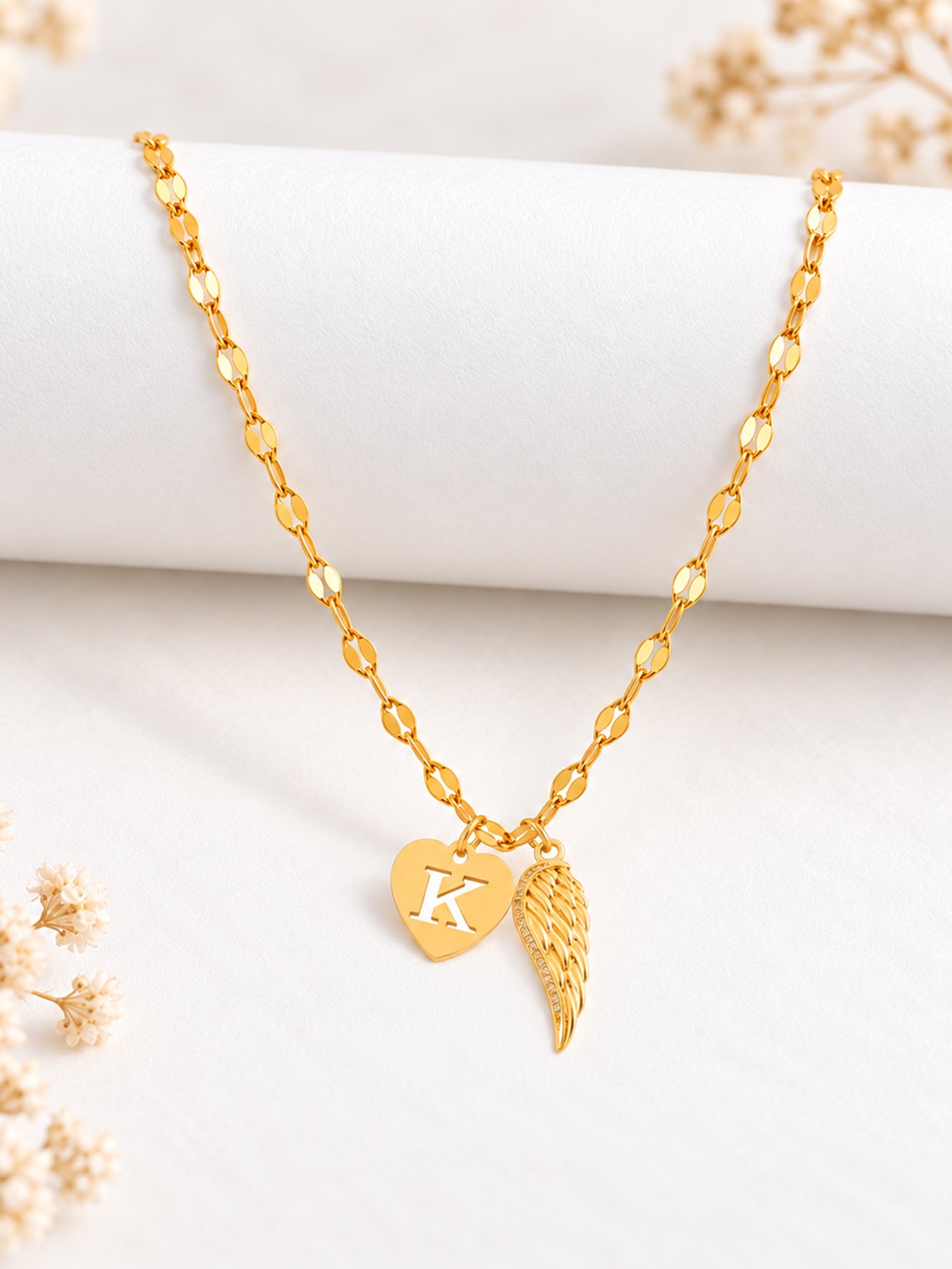 Gold Solid Pendant Necklace