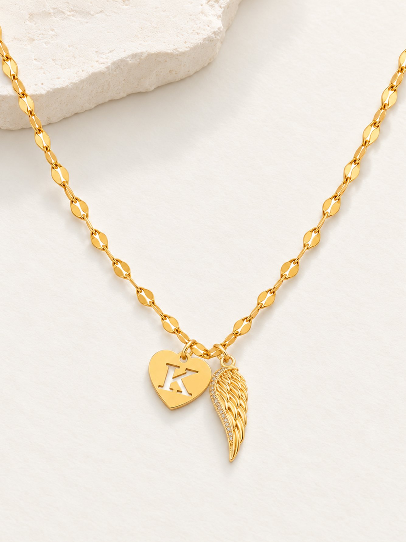 Gold Solid Pendant Necklace
