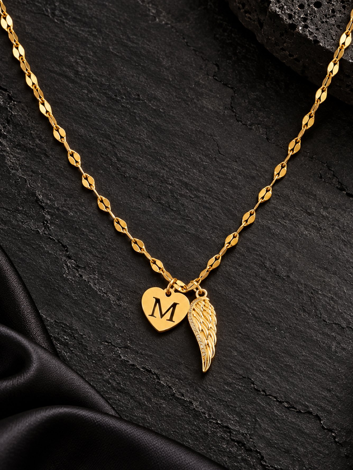 Gold Solid Pendant Necklace