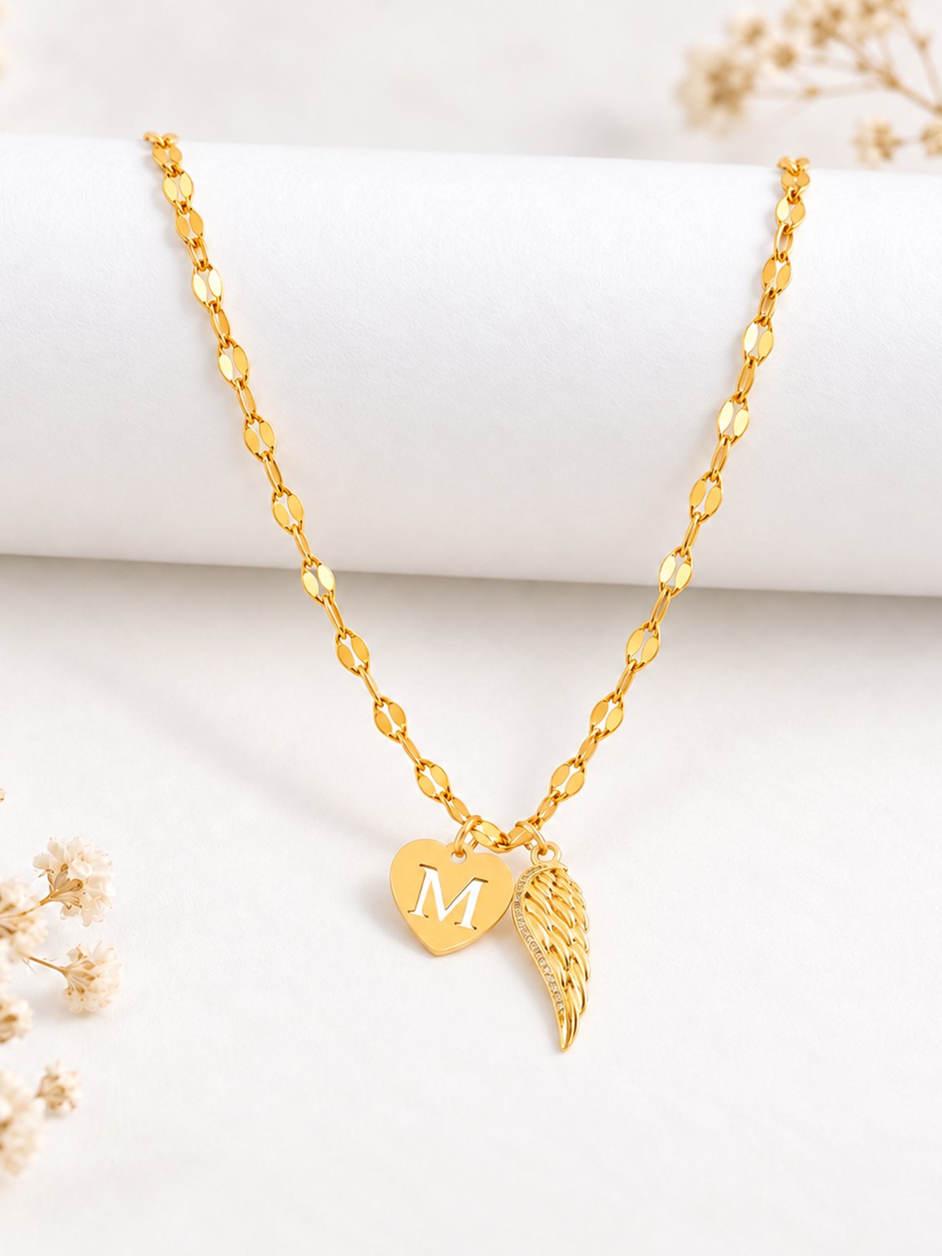 Gold Solid Pendant Necklace