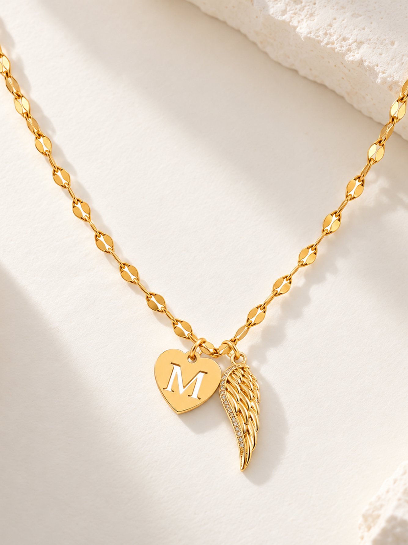 Gold Solid Pendant Necklace