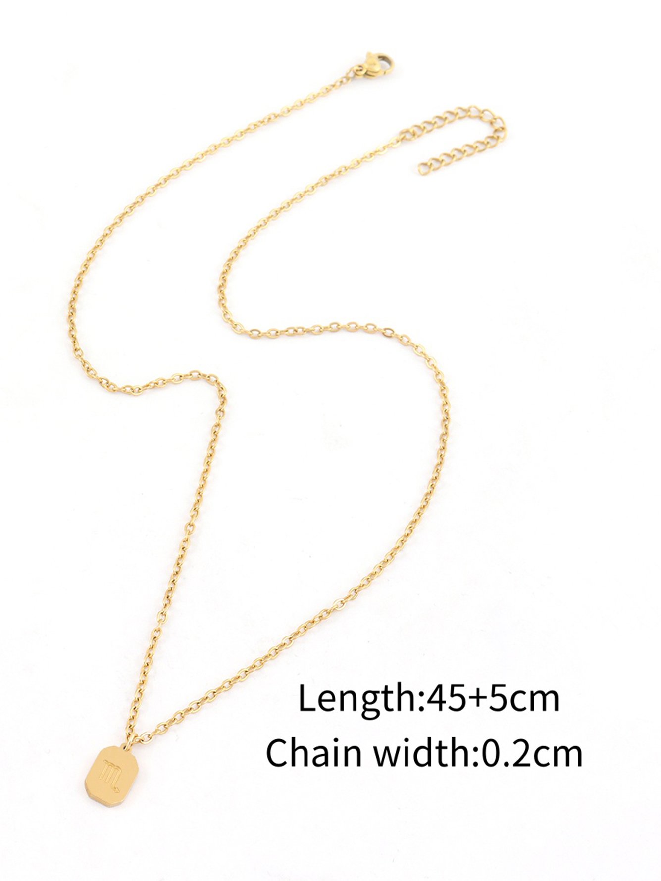 Gold Graphic Pendant Necklace