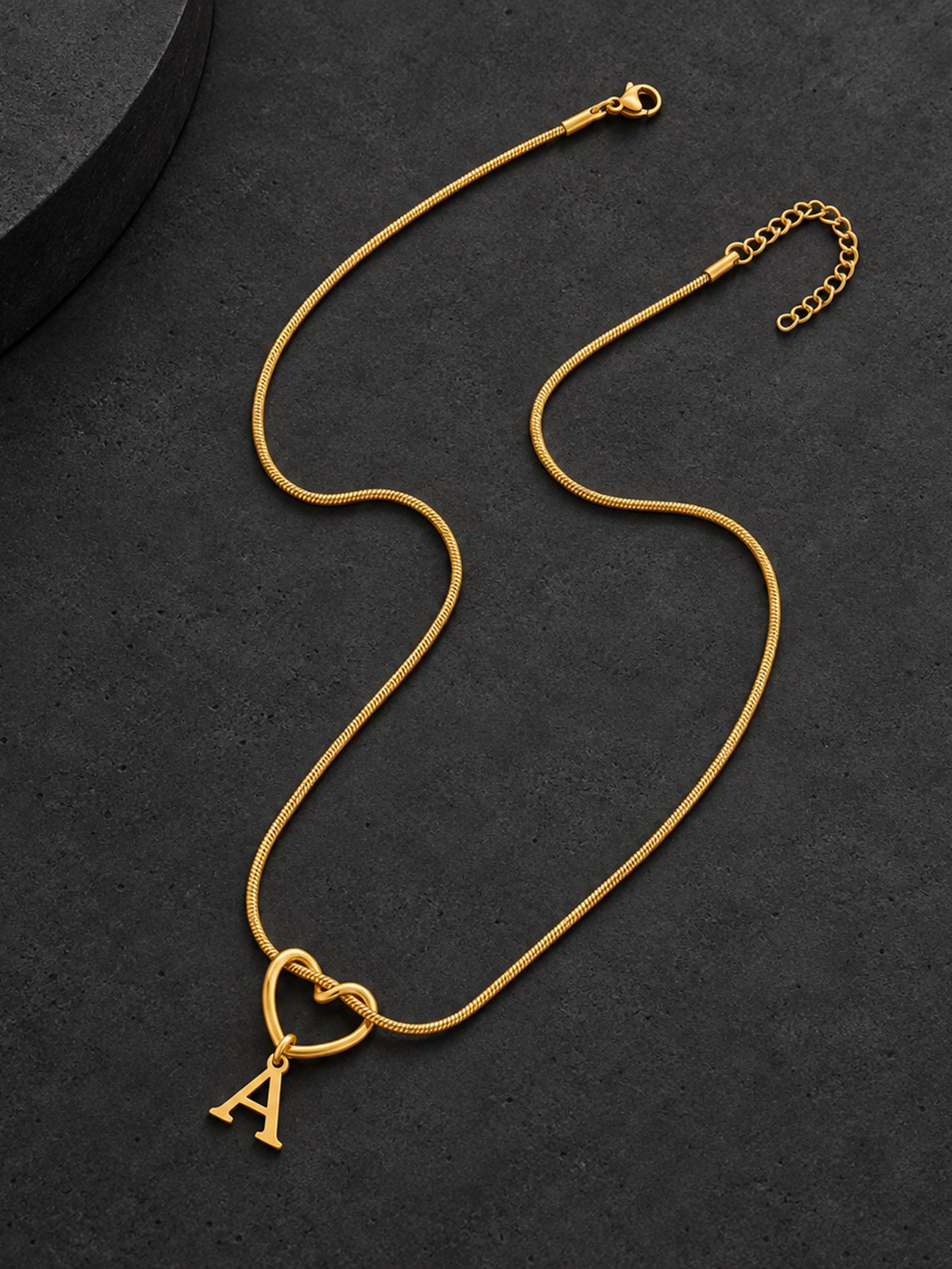Gold Solid Pendant Necklace