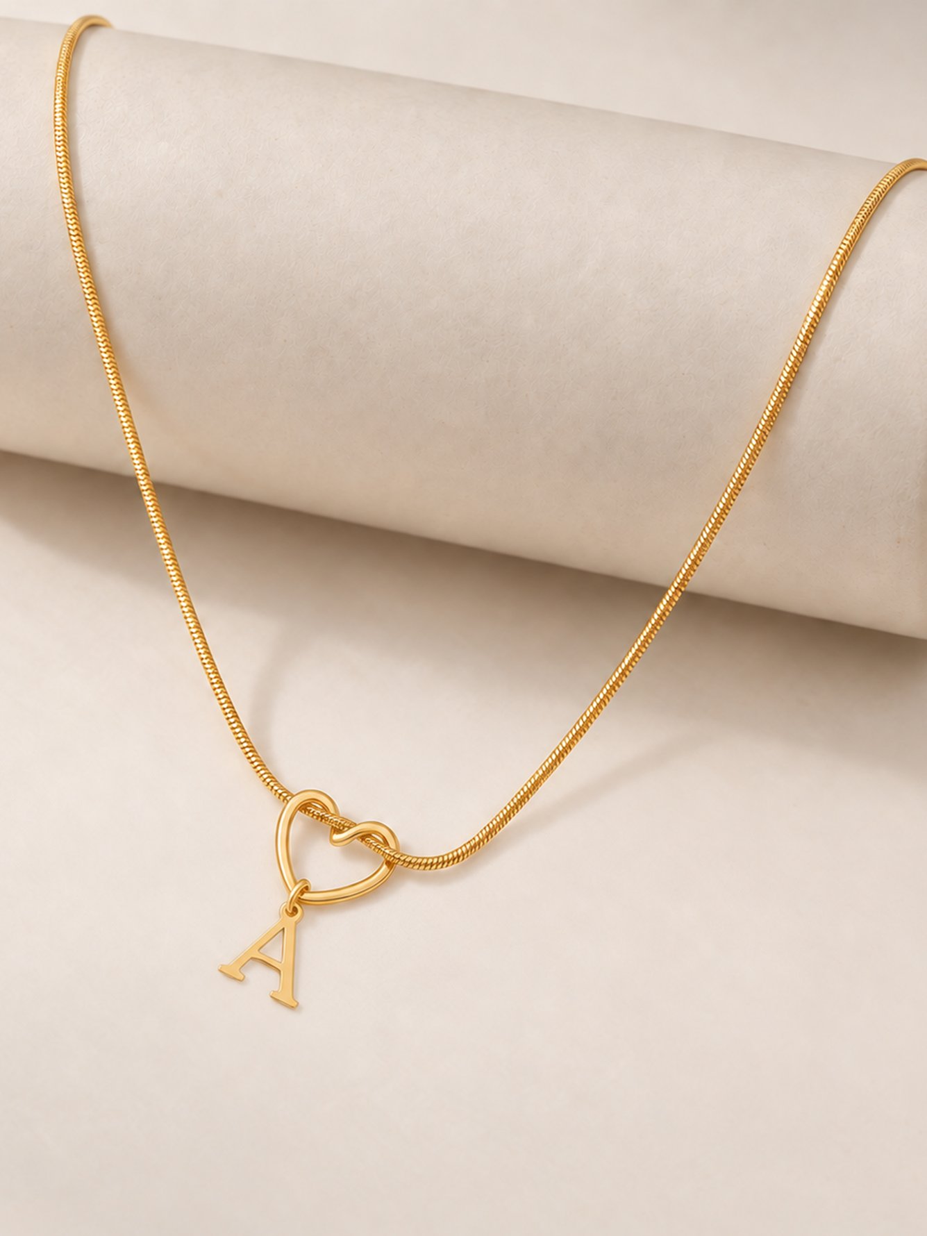 Gold Solid Pendant Necklace