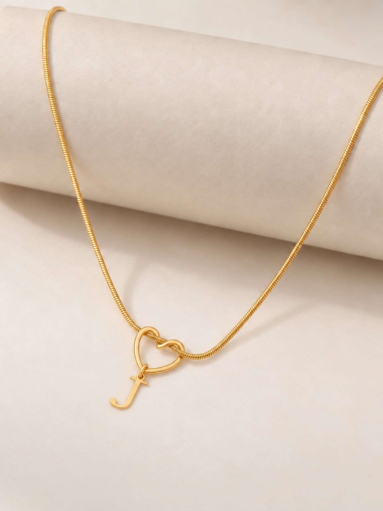 Gold Solid Pendant Necklace
