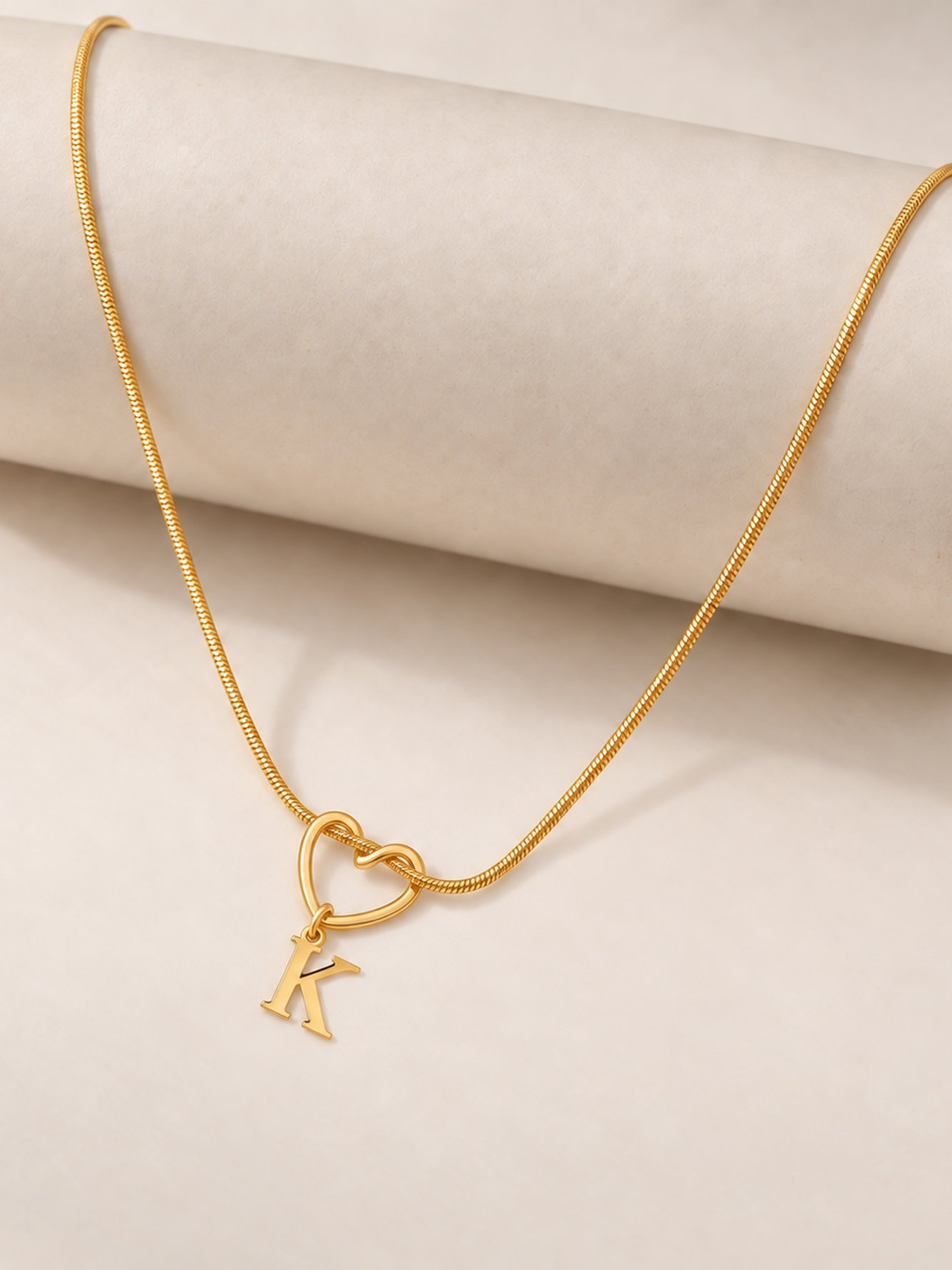 Gold Solid Pendant Necklace