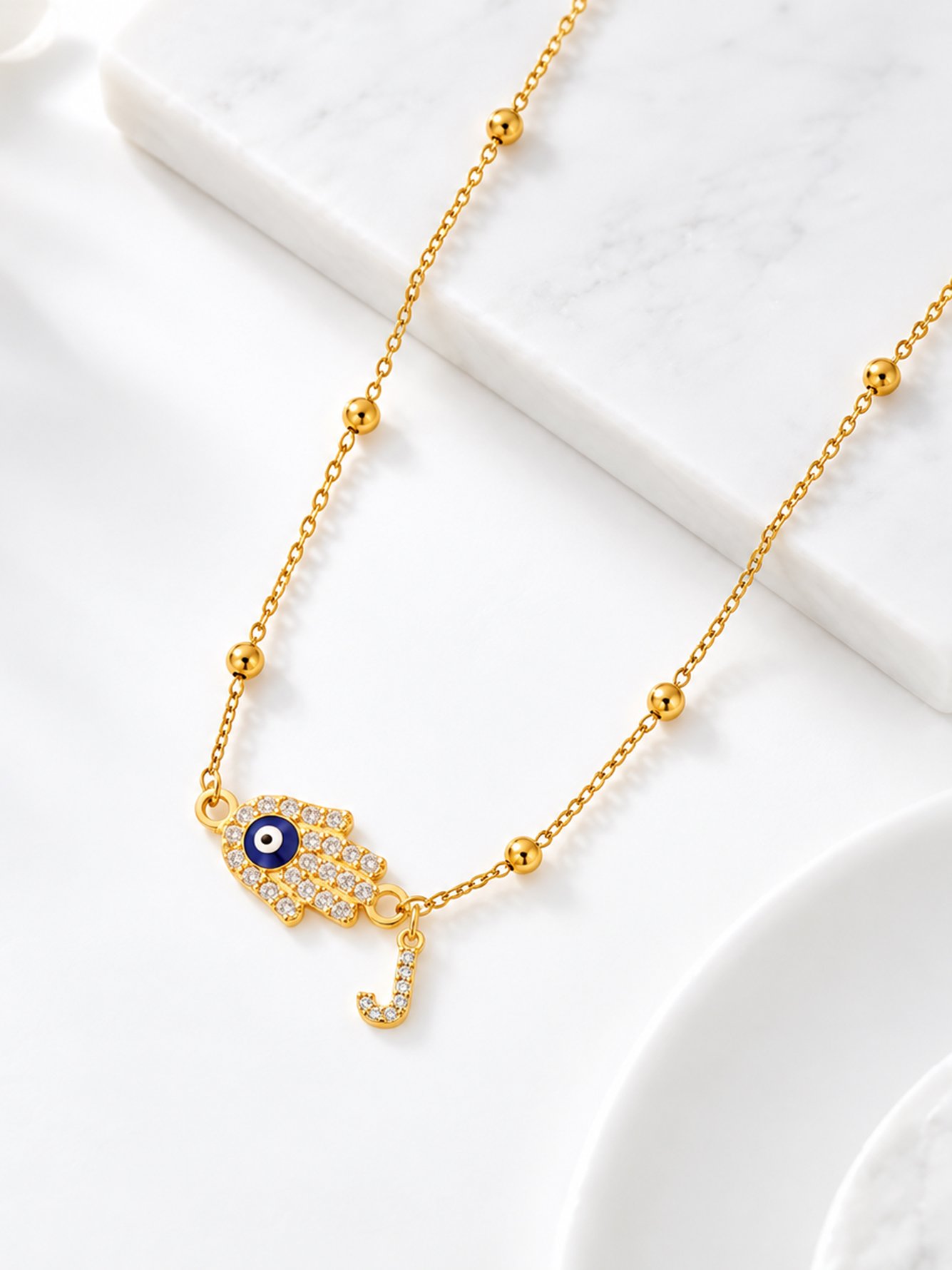 Gold Solid Pendant Necklace