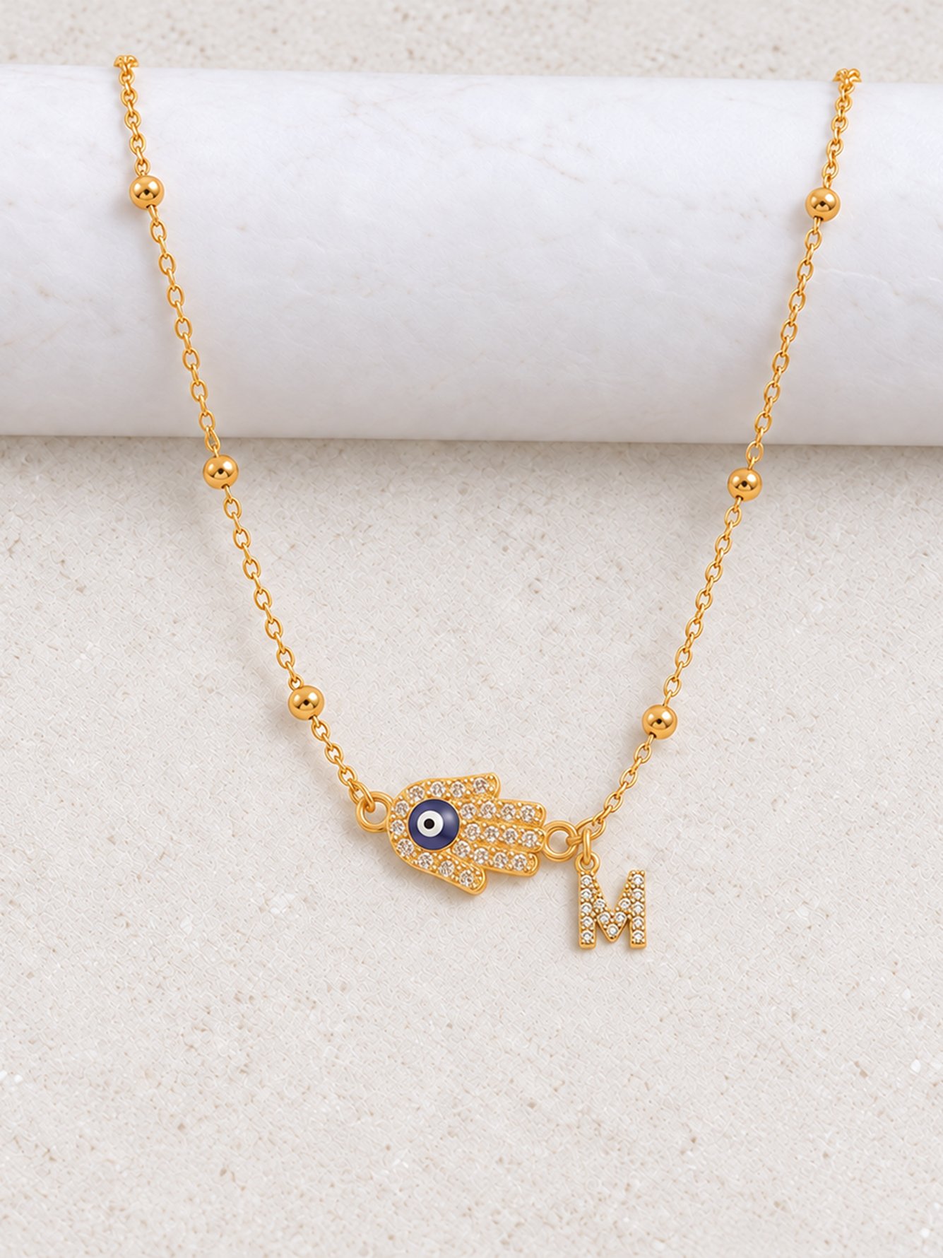 Gold Solid Pendant Necklace