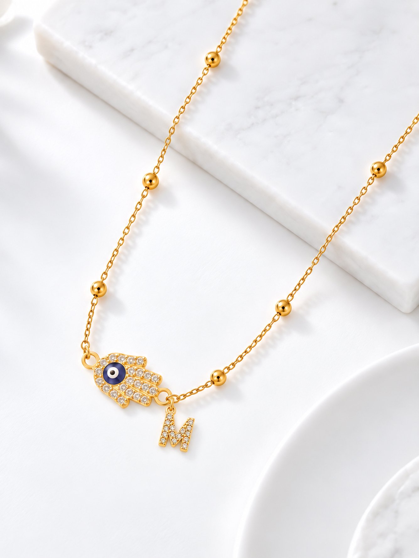 Gold Solid Pendant Necklace