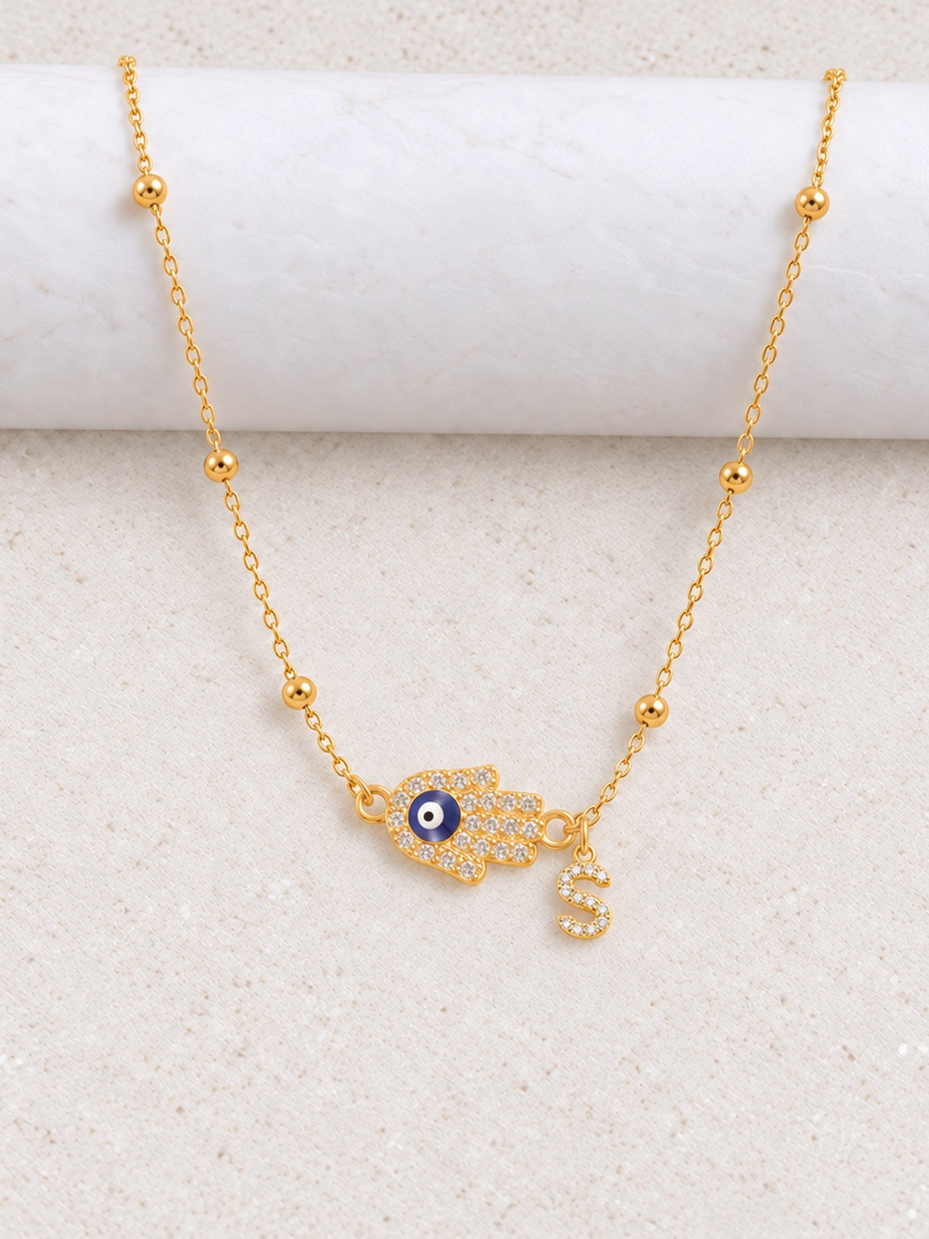 Gold Solid Pendant Necklace