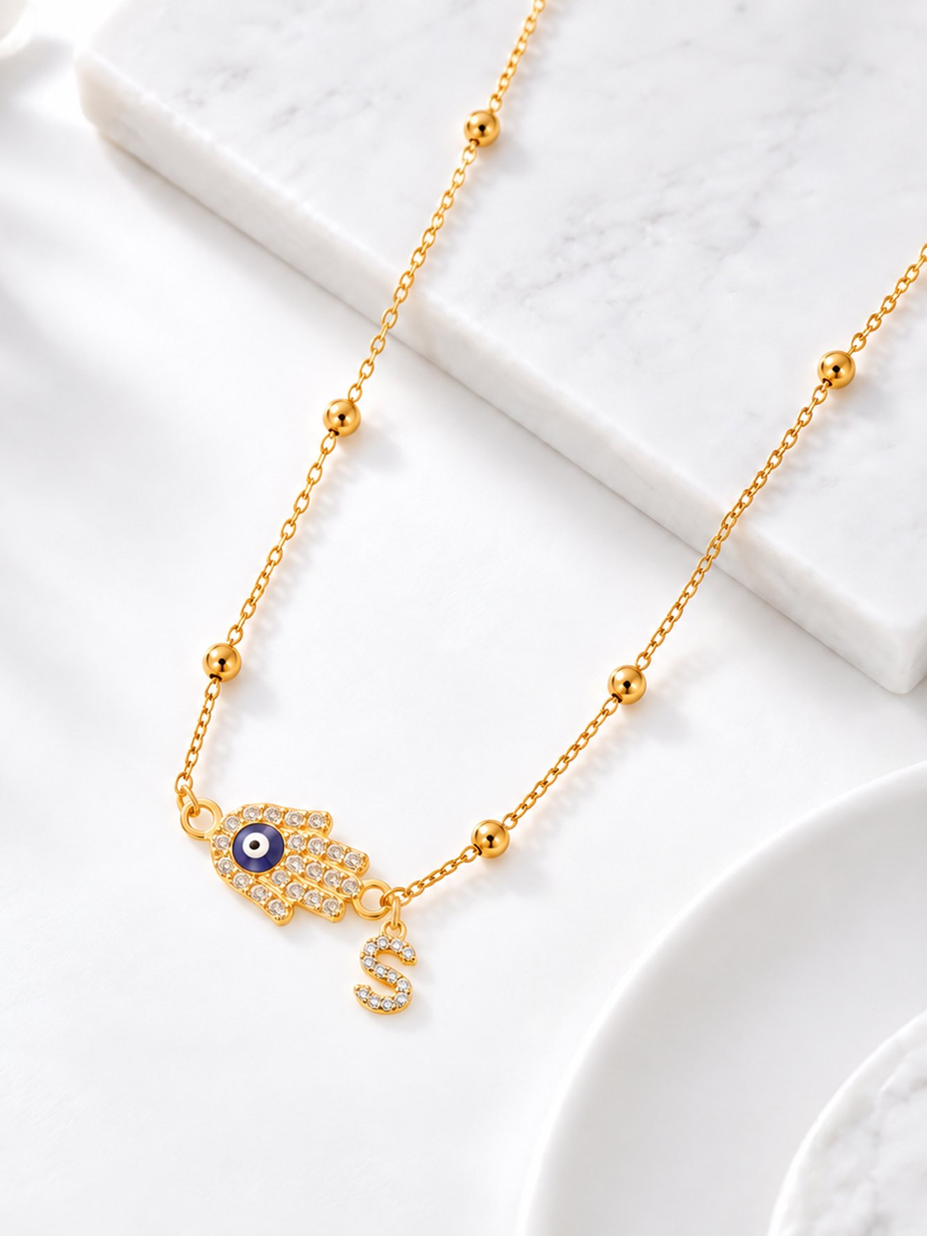 Gold Solid Pendant Necklace
