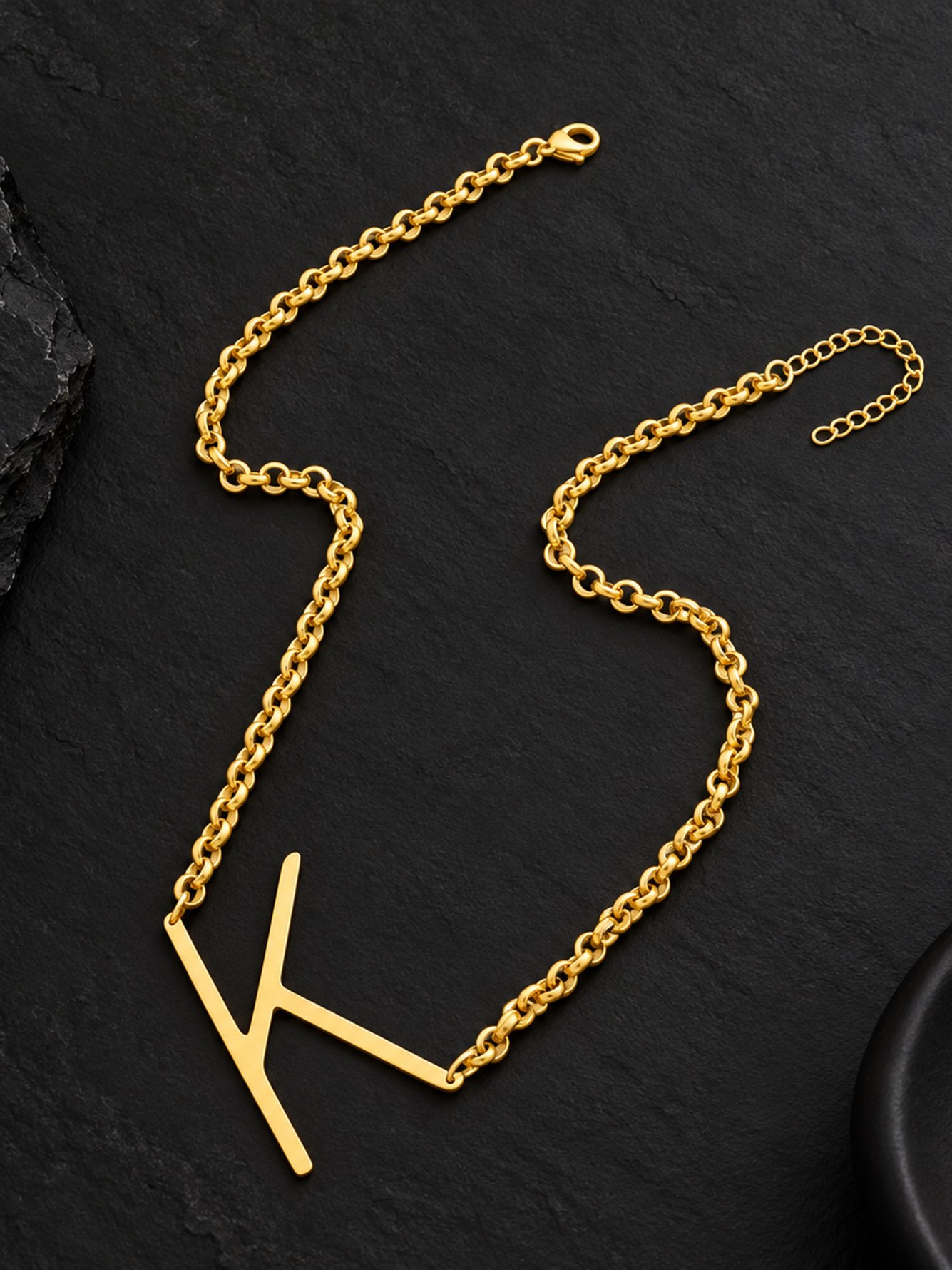 Gold Solid Pendant Necklace
