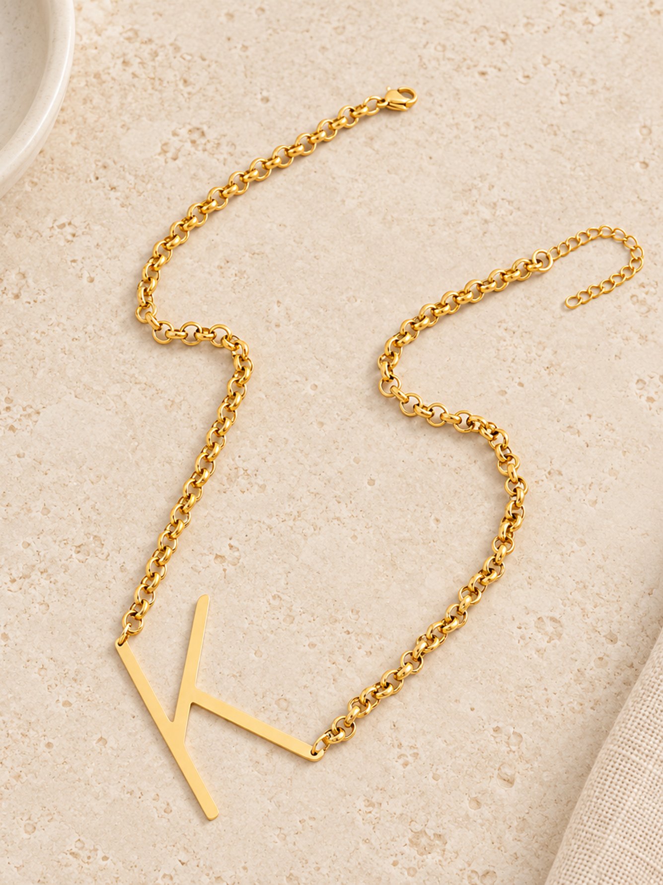 Gold Solid Pendant Necklace