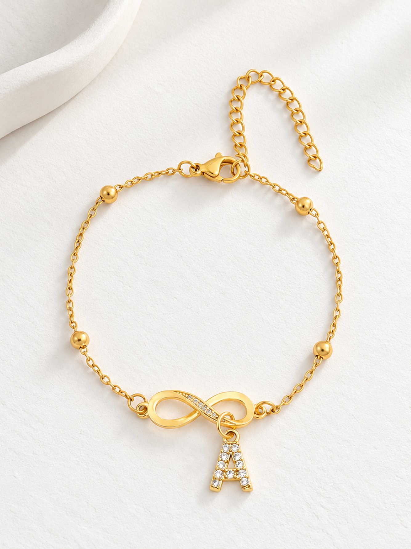 Gold Solid Charm Bracelet