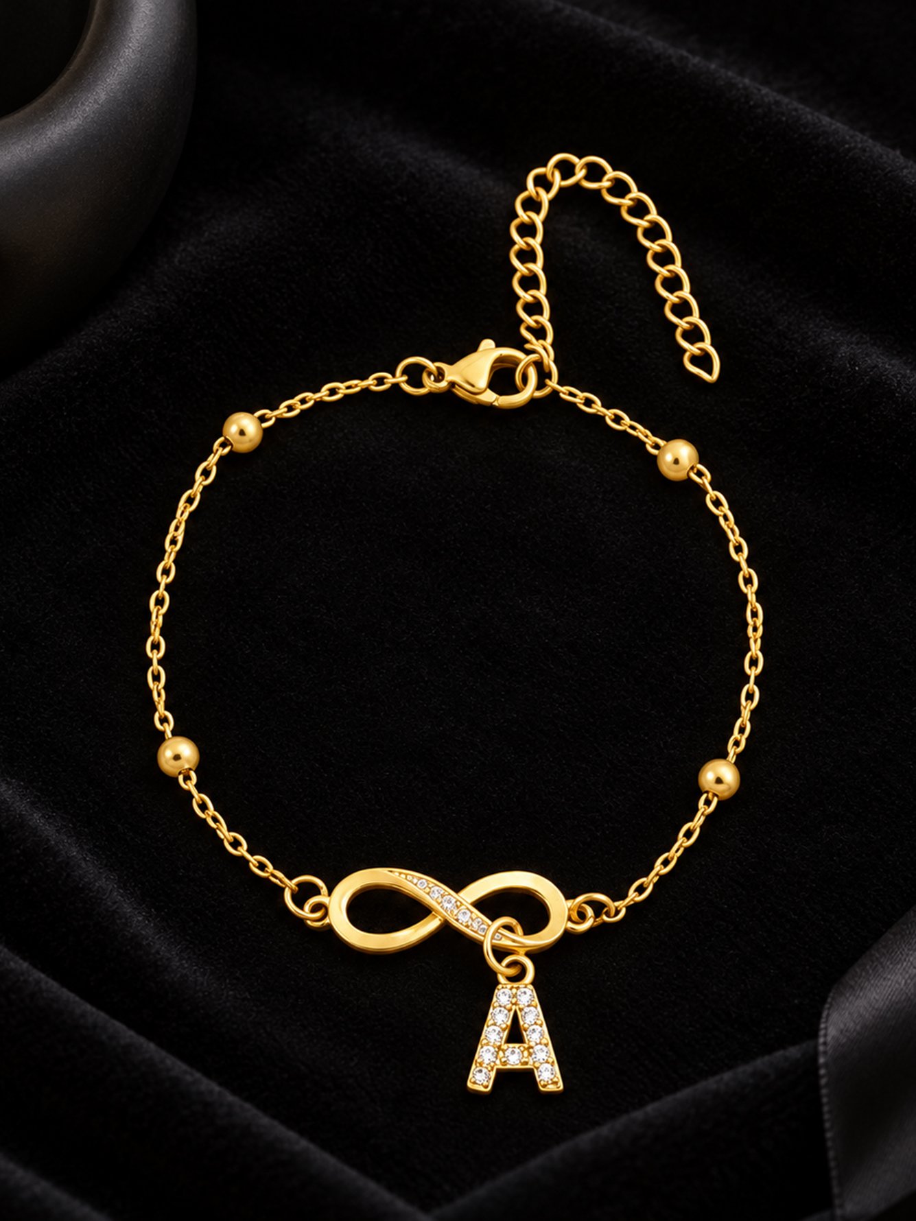 Gold Solid Charm Bracelet