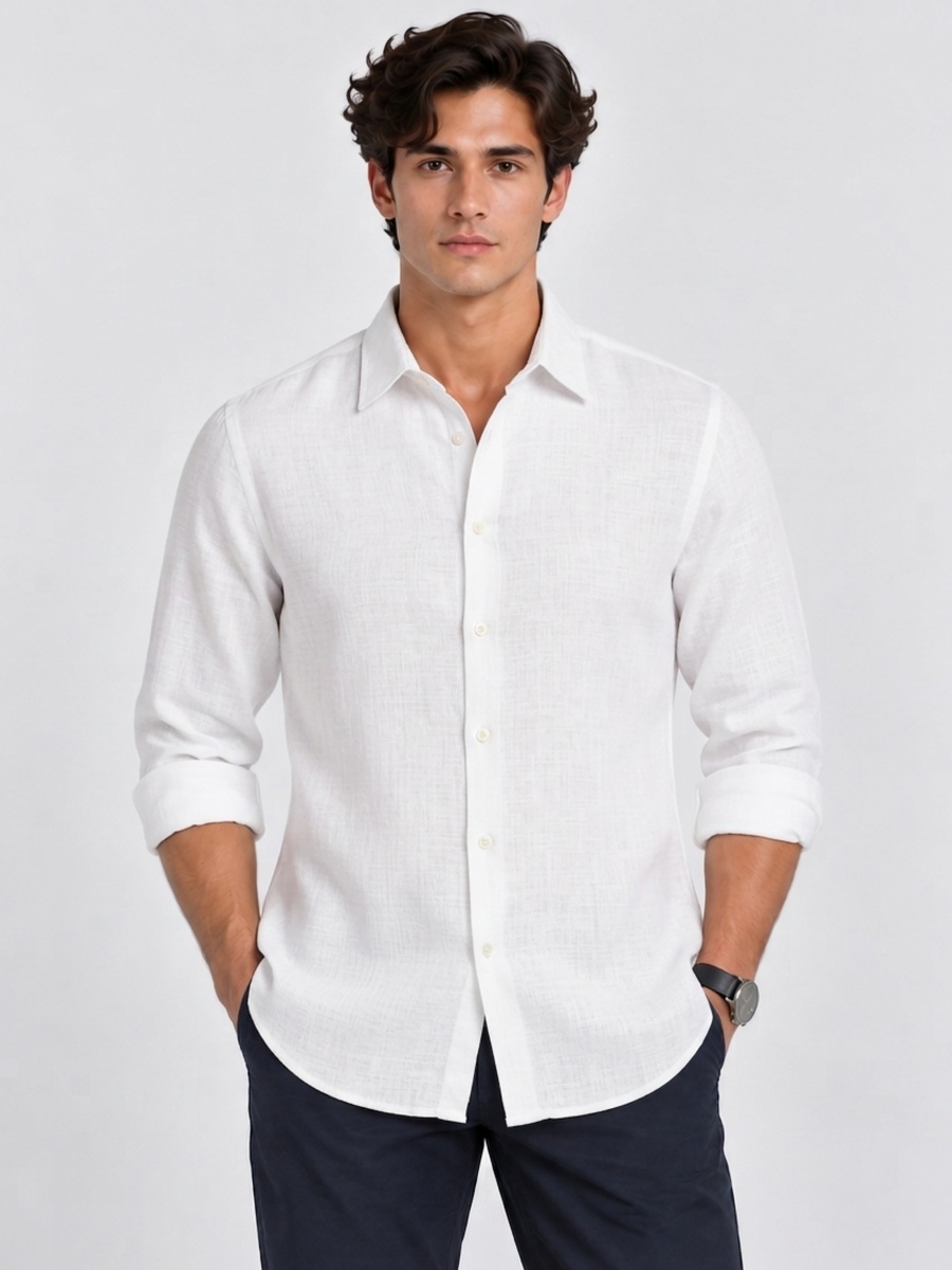 White Linen Lyocell Shirt