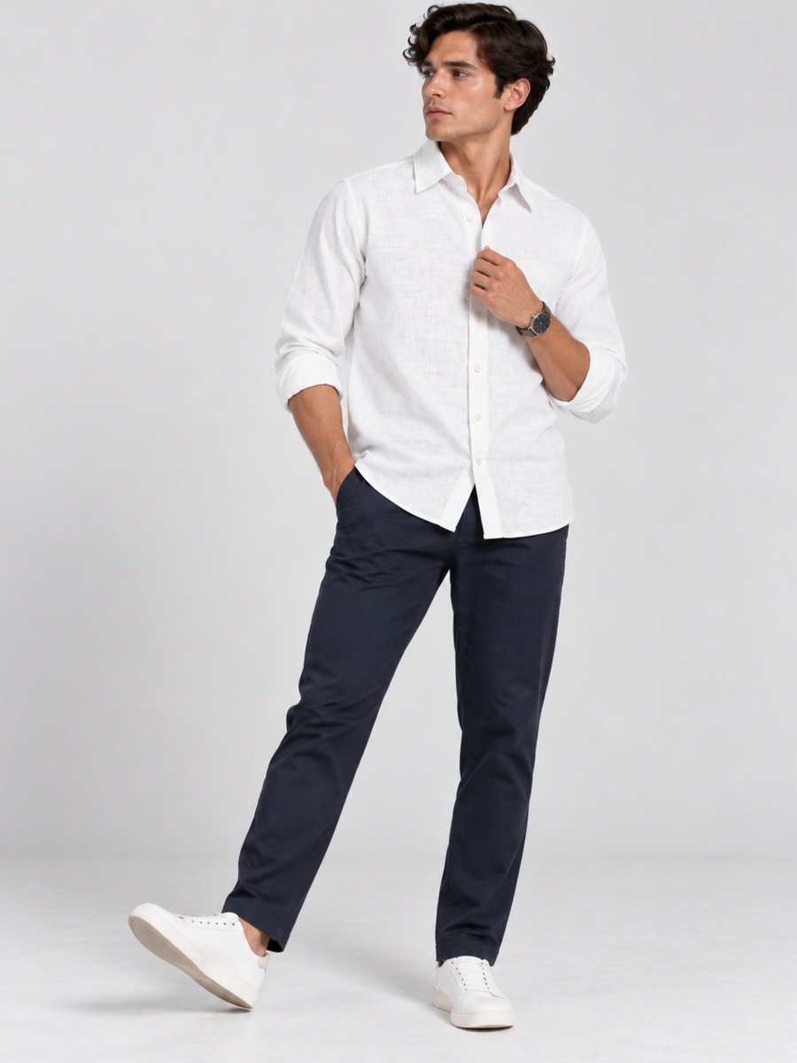 White Linen Lyocell Shirt