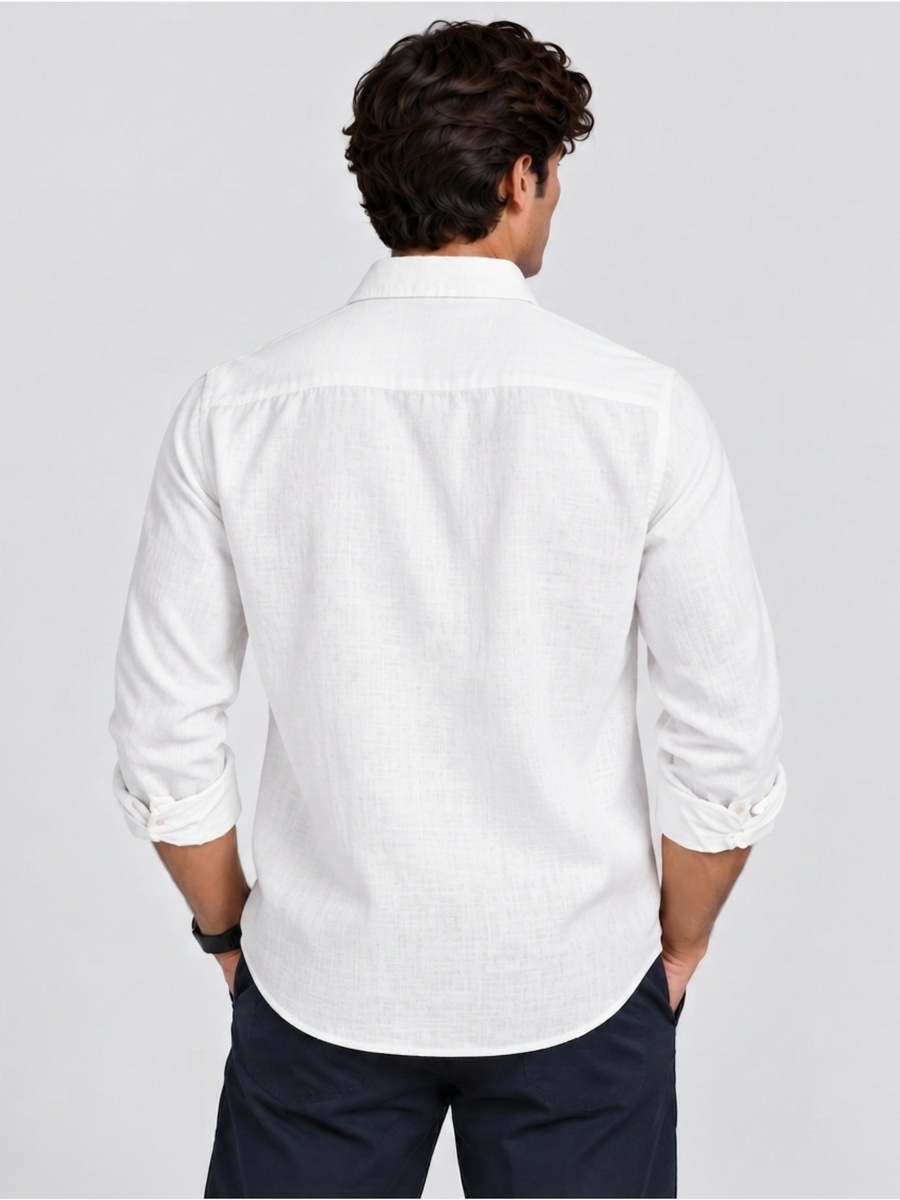 White Linen Lyocell Shirt